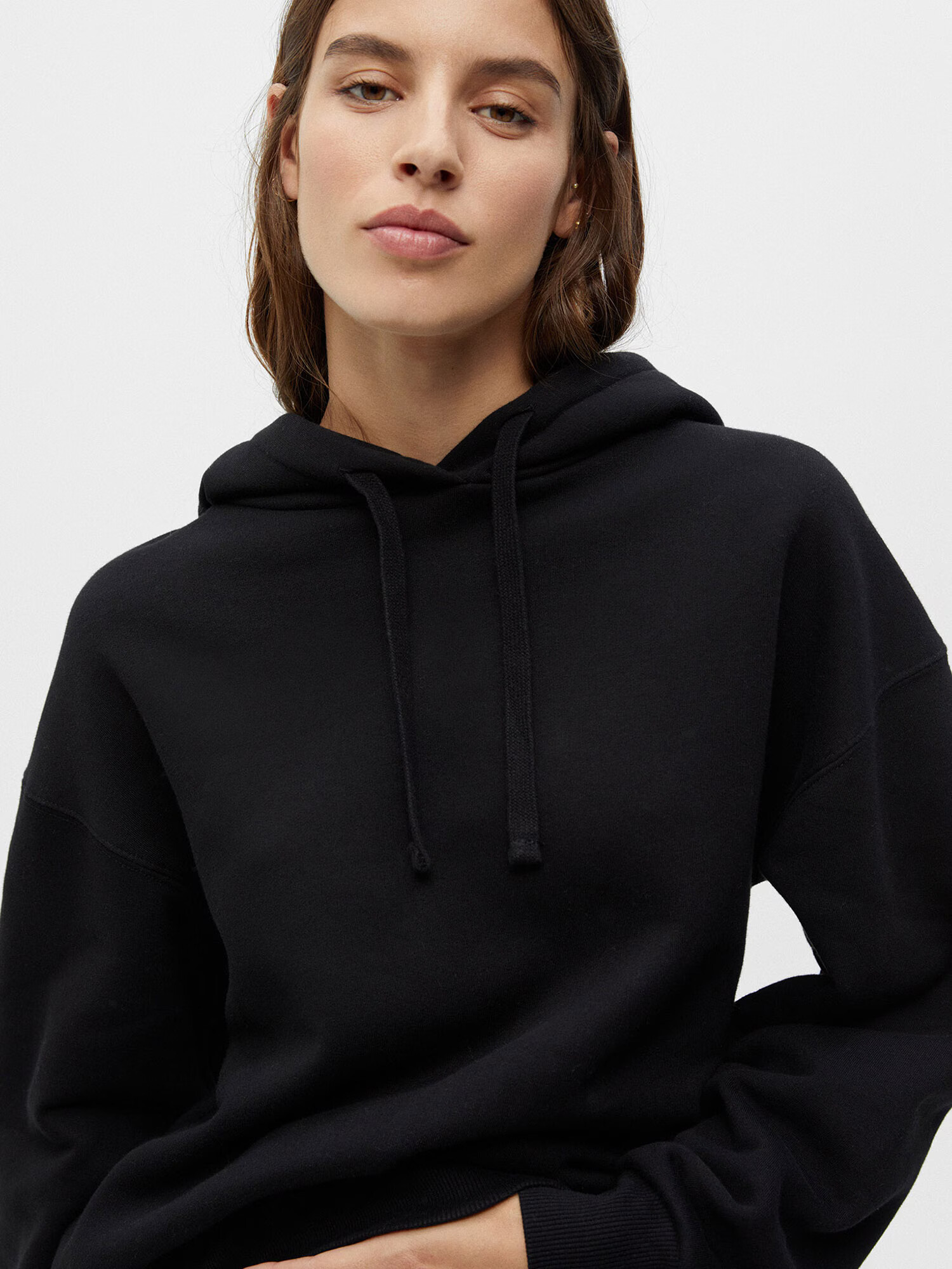 Pull&Bear Bluză de molton negru - Pled.ro