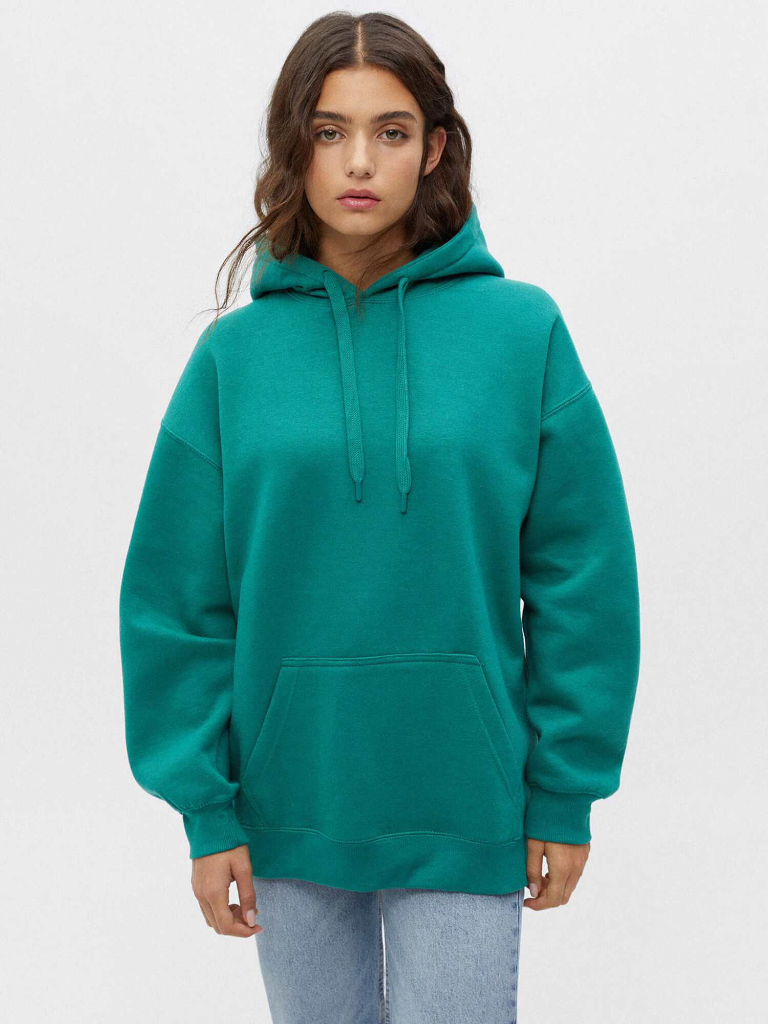 Pull&Bear Bluză de molton verde jad - Pled.ro