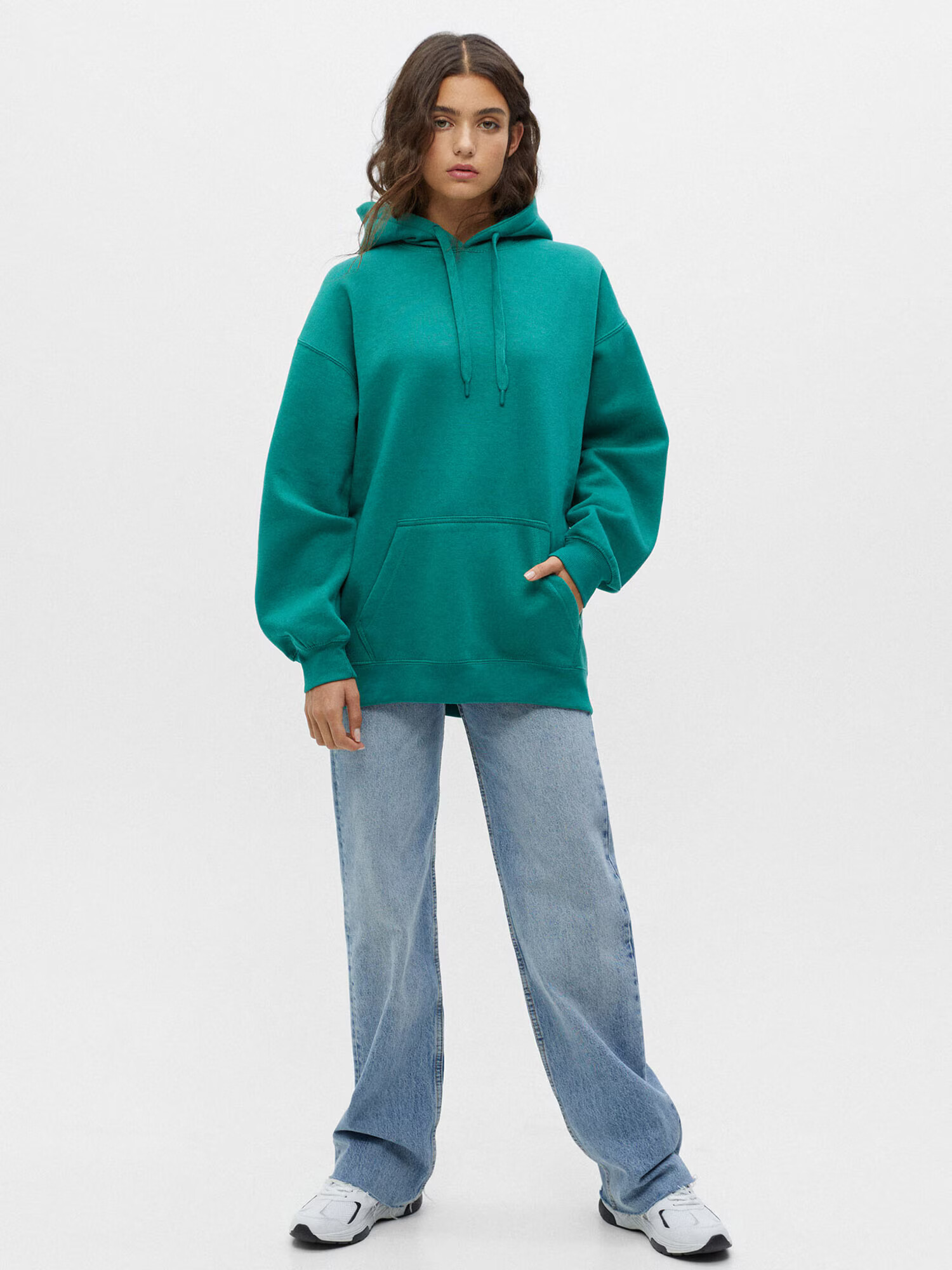 Pull&Bear Bluză de molton verde jad - Pled.ro