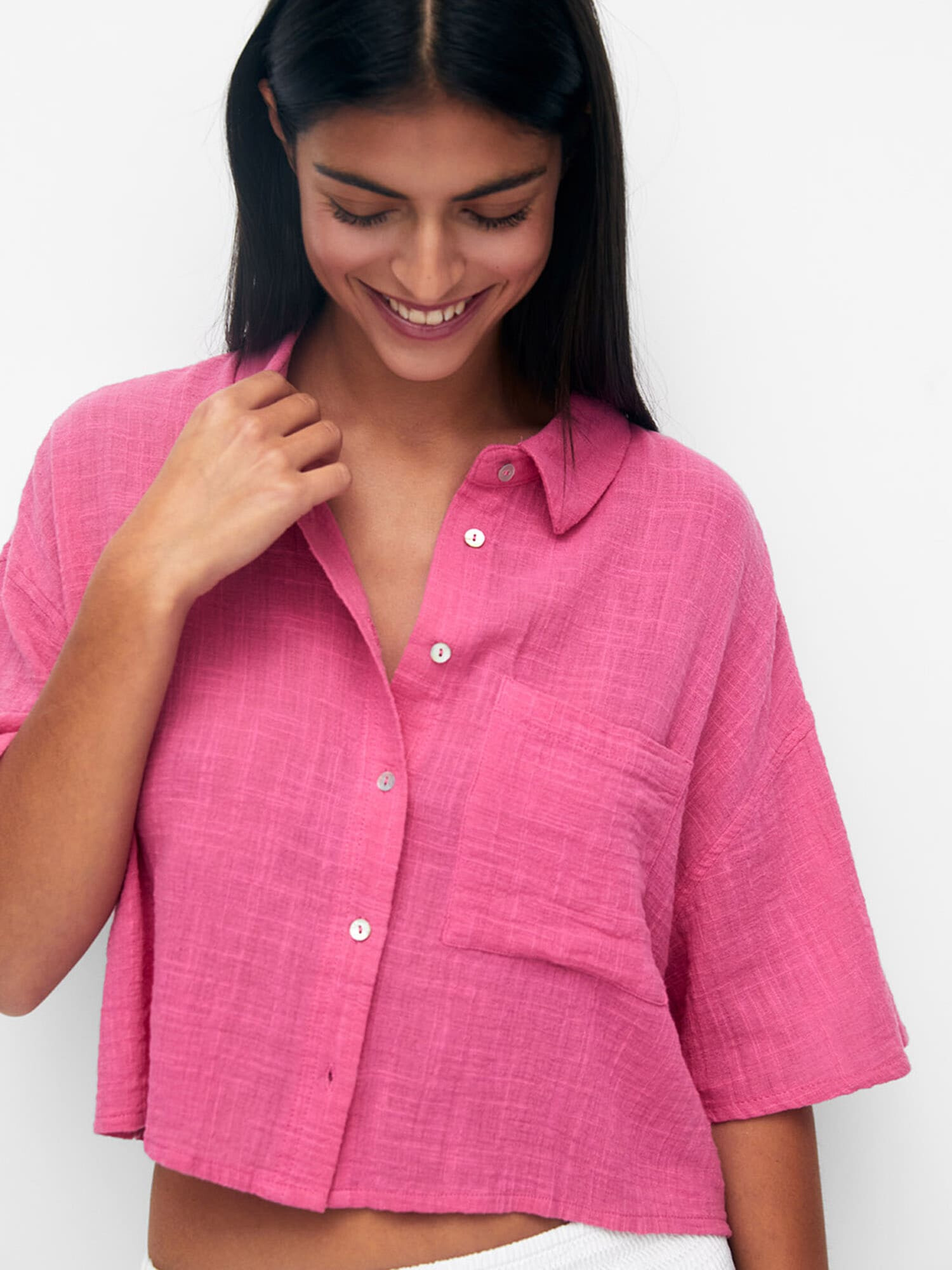 Pull&Bear Bluză fucsia - Pled.ro