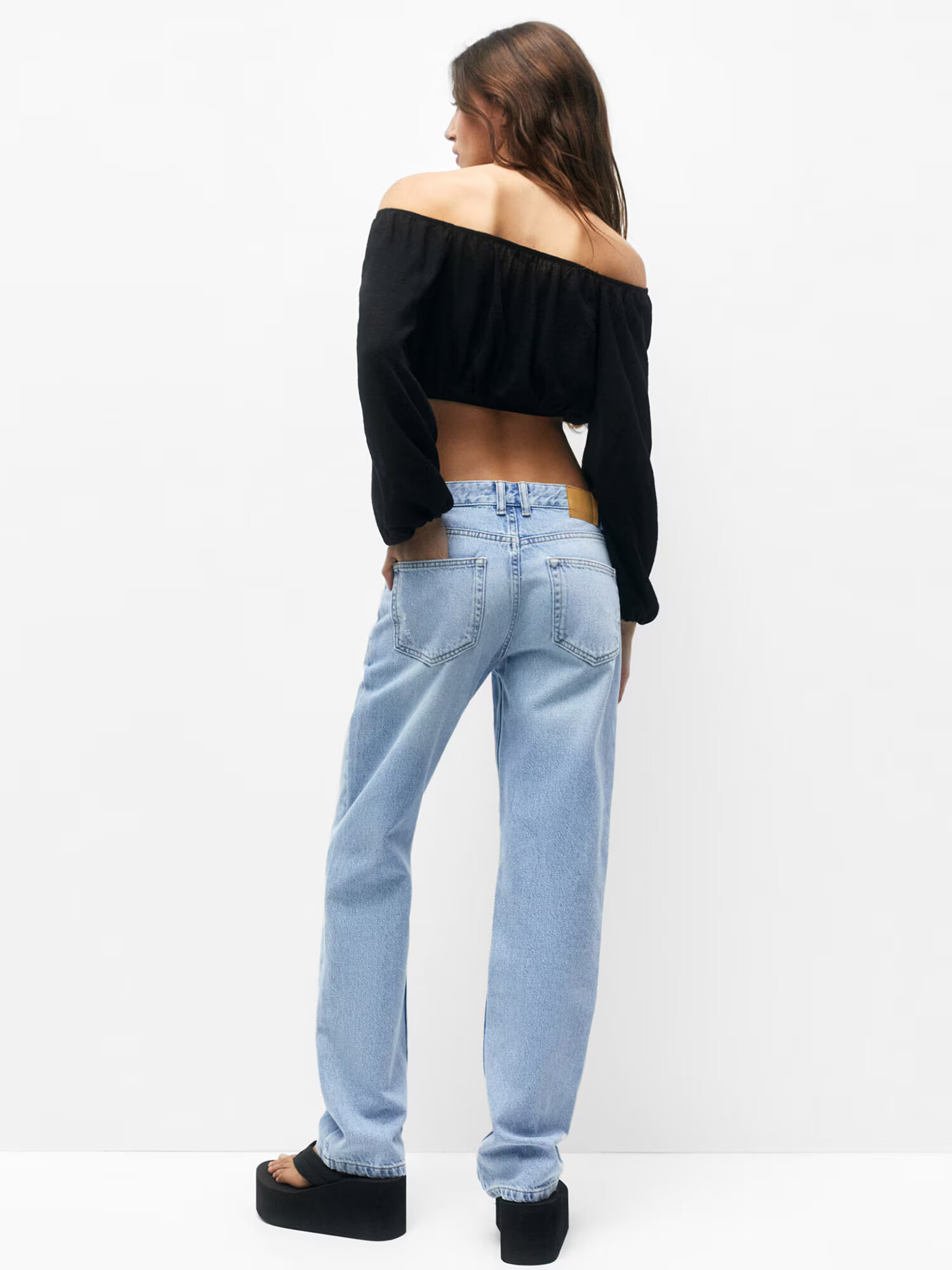 Pull&Bear Bluză negru - Pled.ro