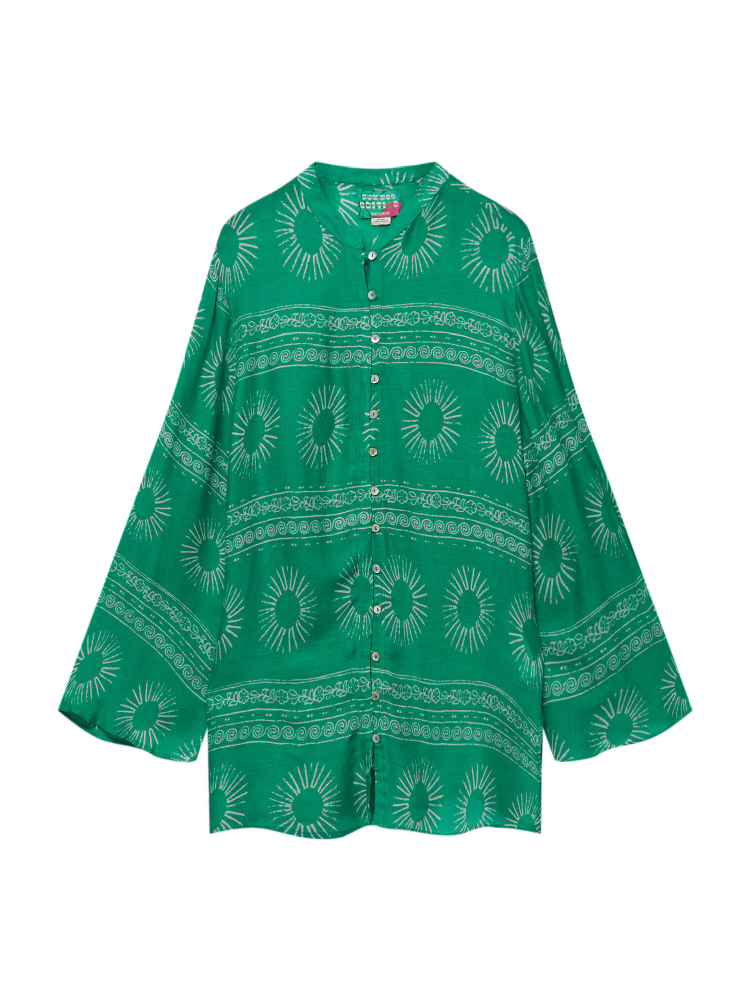 Pull&Bear Bluză verde / alb - Pled.ro