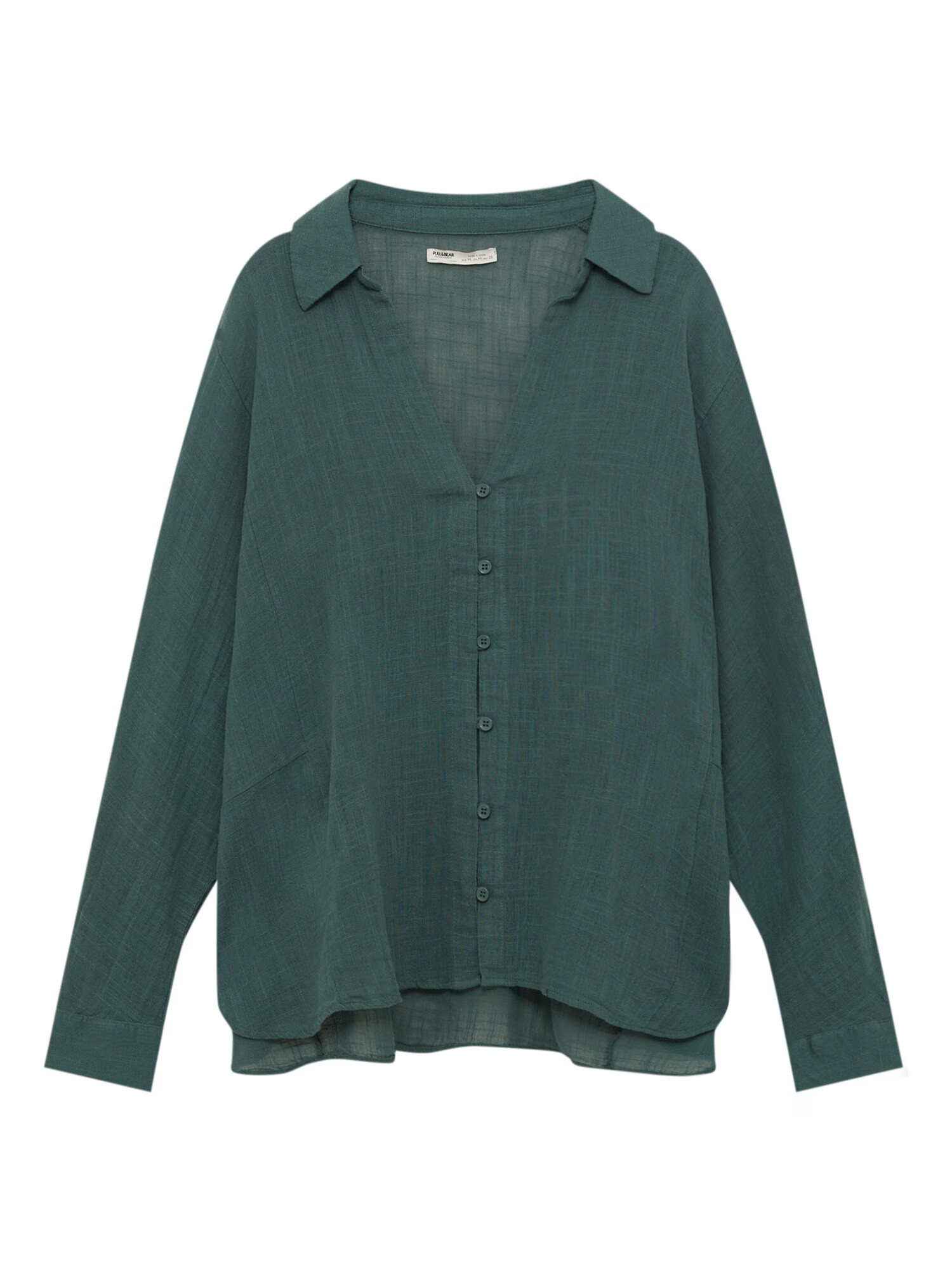 Pull&Bear Bluză verde smarald - Pled.ro