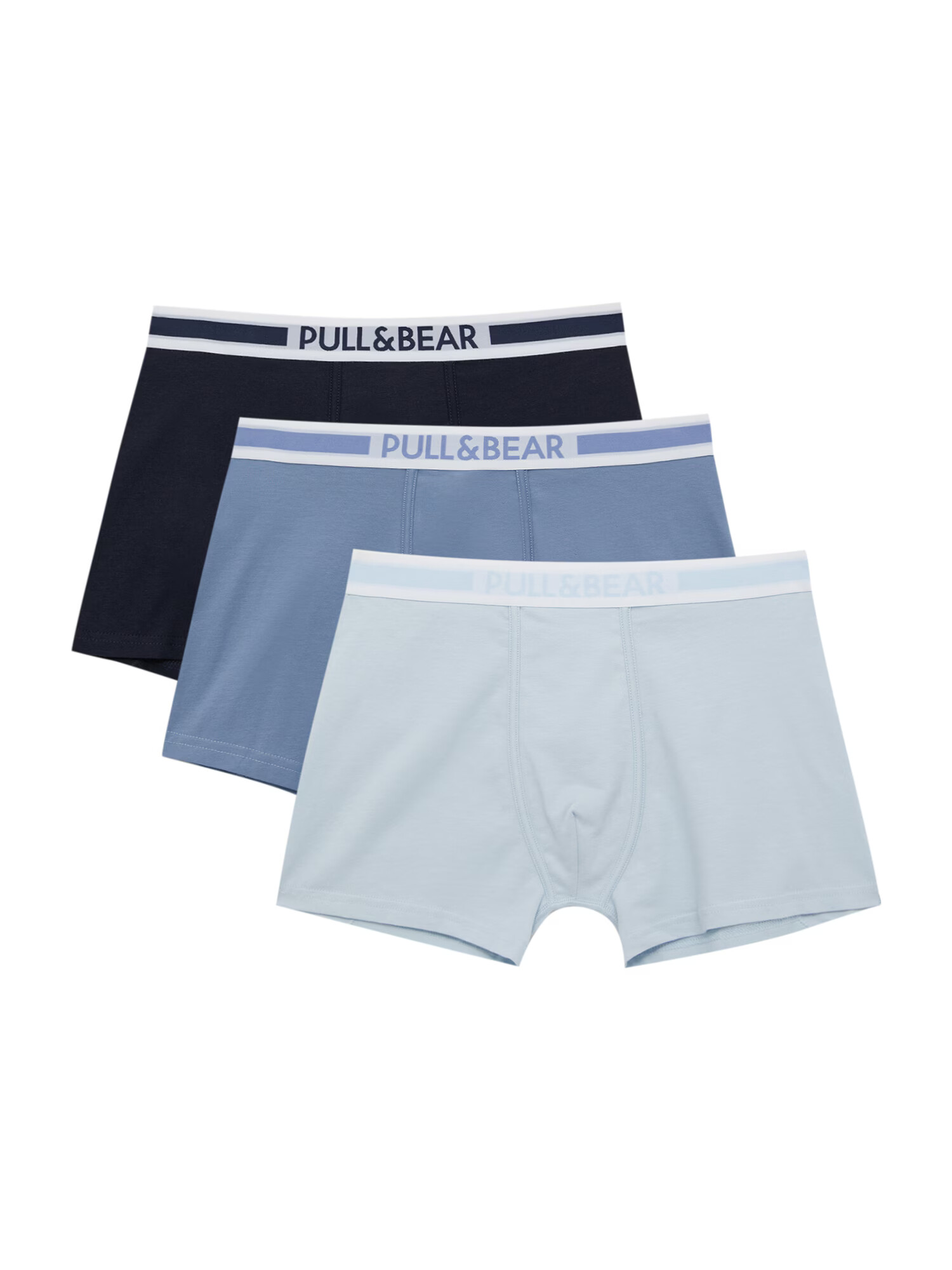 Pull&Bear Boxeri albastru / bleumarin / albastru deschis / alb - Pled.ro