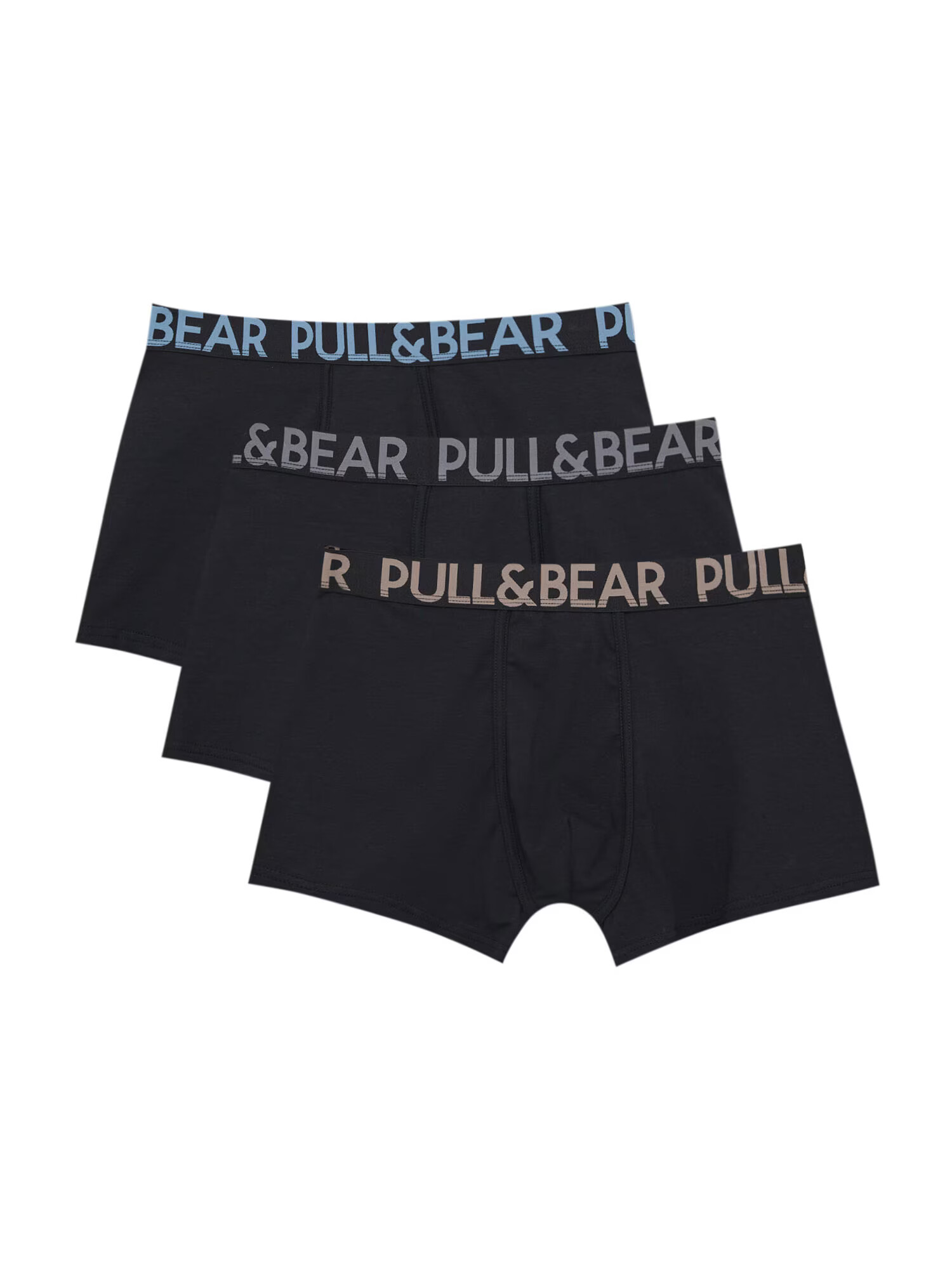 Pull&Bear Boxeri albastru deschis / maro deschis / gri / negru - Pled.ro