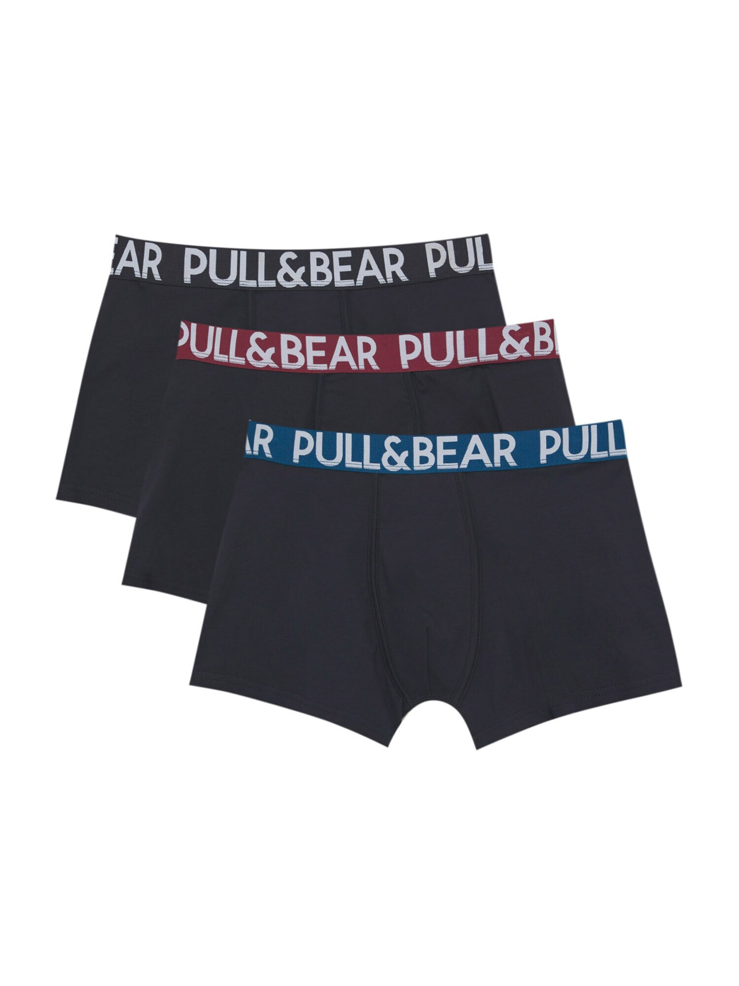 Pull&Bear Boxeri albastru / gri deschis / roșu bordeaux / negru - Pled.ro