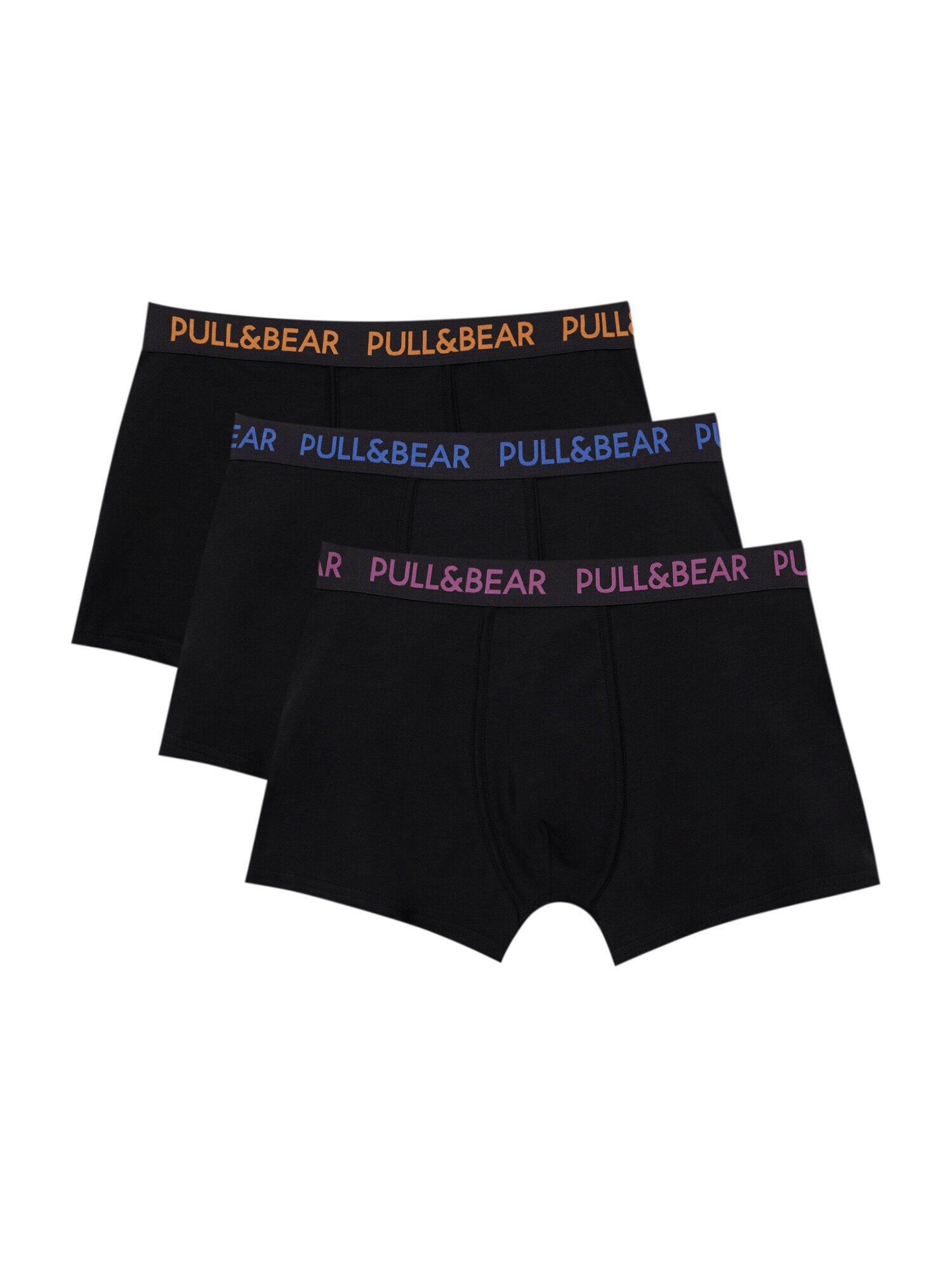 Pull&Bear Boxeri albastru regal / mov orhidee / portocaliu somon / negru - Pled.ro