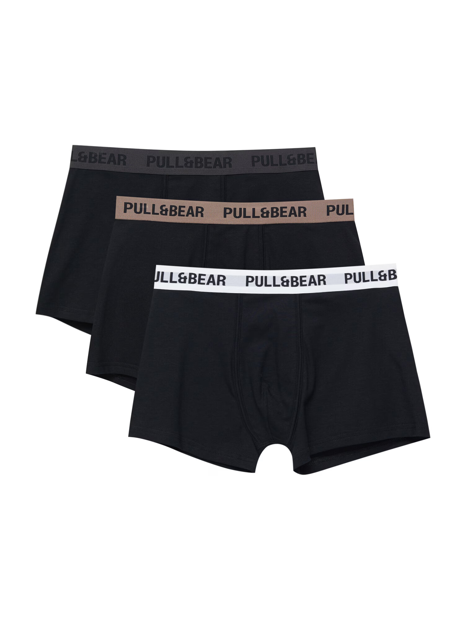 Pull&Bear Boxeri bej închis / gri închis / negru / alb - Pled.ro