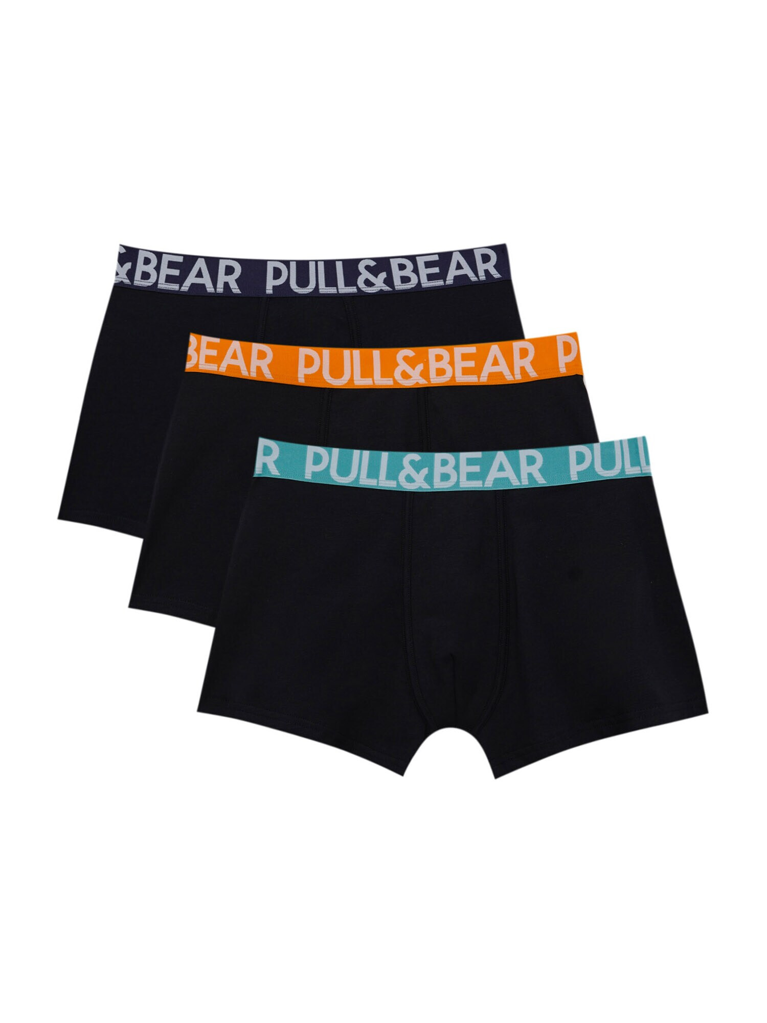 Pull&Bear Boxeri bleumarin / albastru aqua / portocaliu / negru - Pled.ro