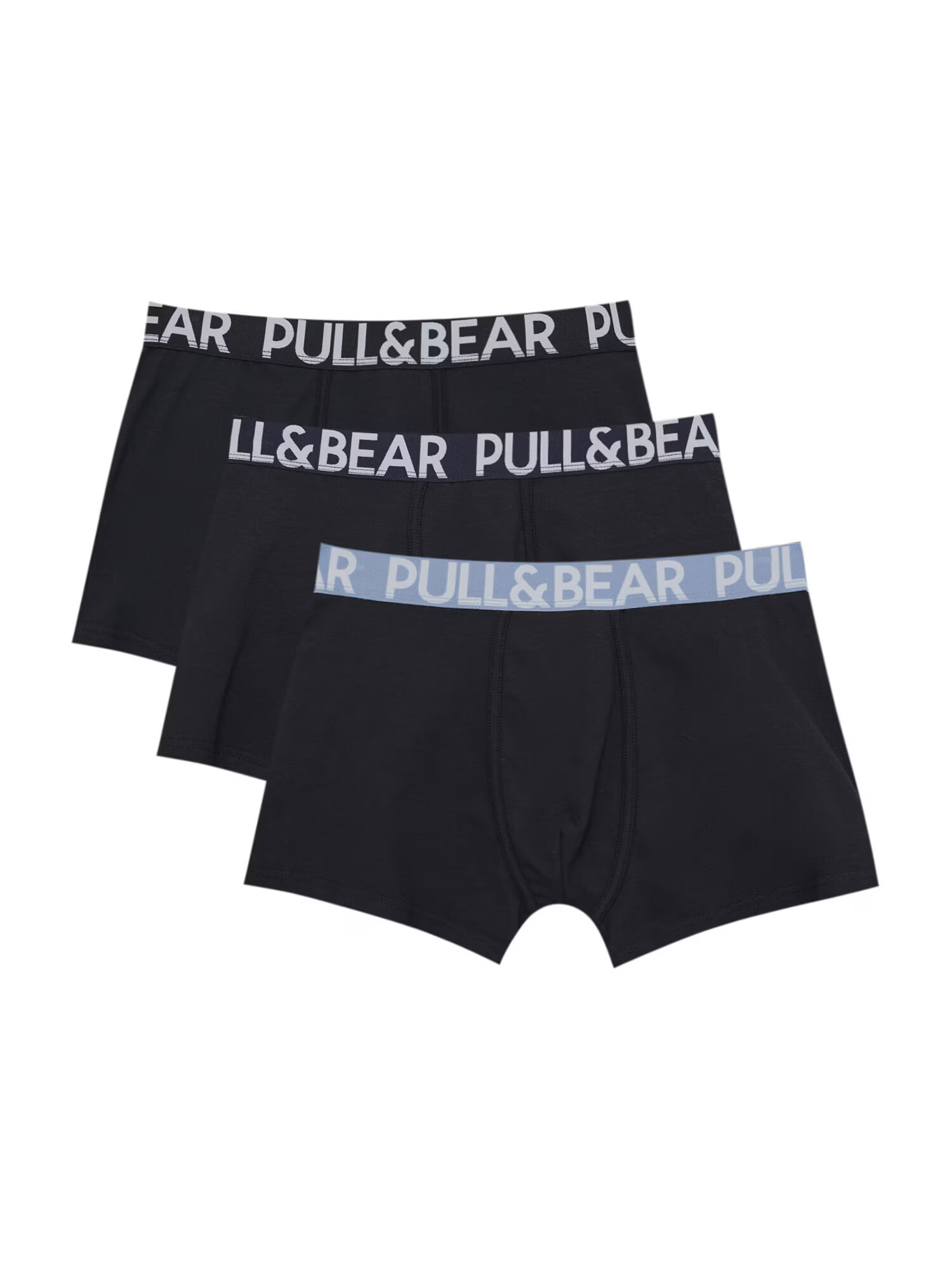 Pull&Bear Boxeri bleumarin / albastru deschis / alb - Pled.ro