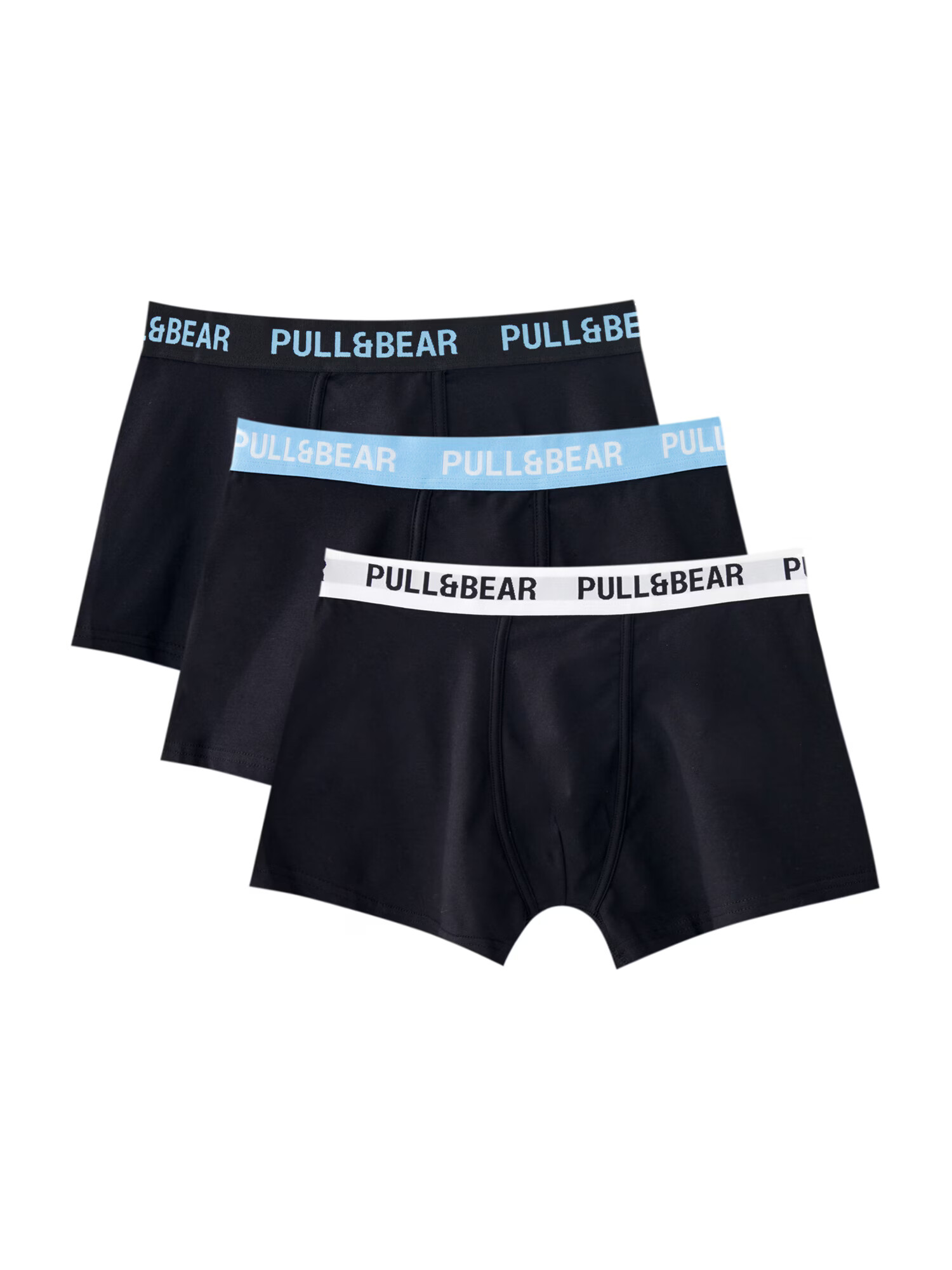 Pull&Bear Boxeri bleumarin / albastru deschis / alb - Pled.ro