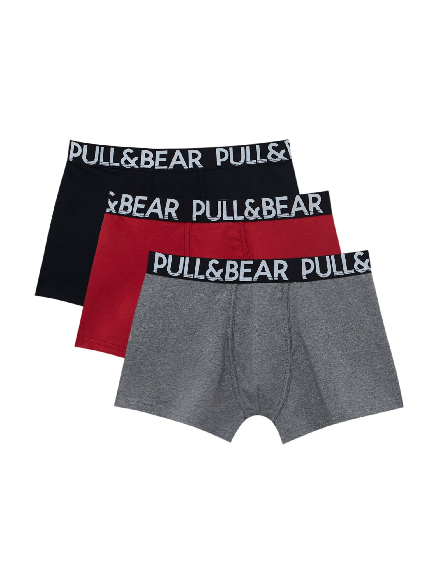 Pull&Bear Boxeri gri amestecat / roșu / negru / alb - Pled.ro