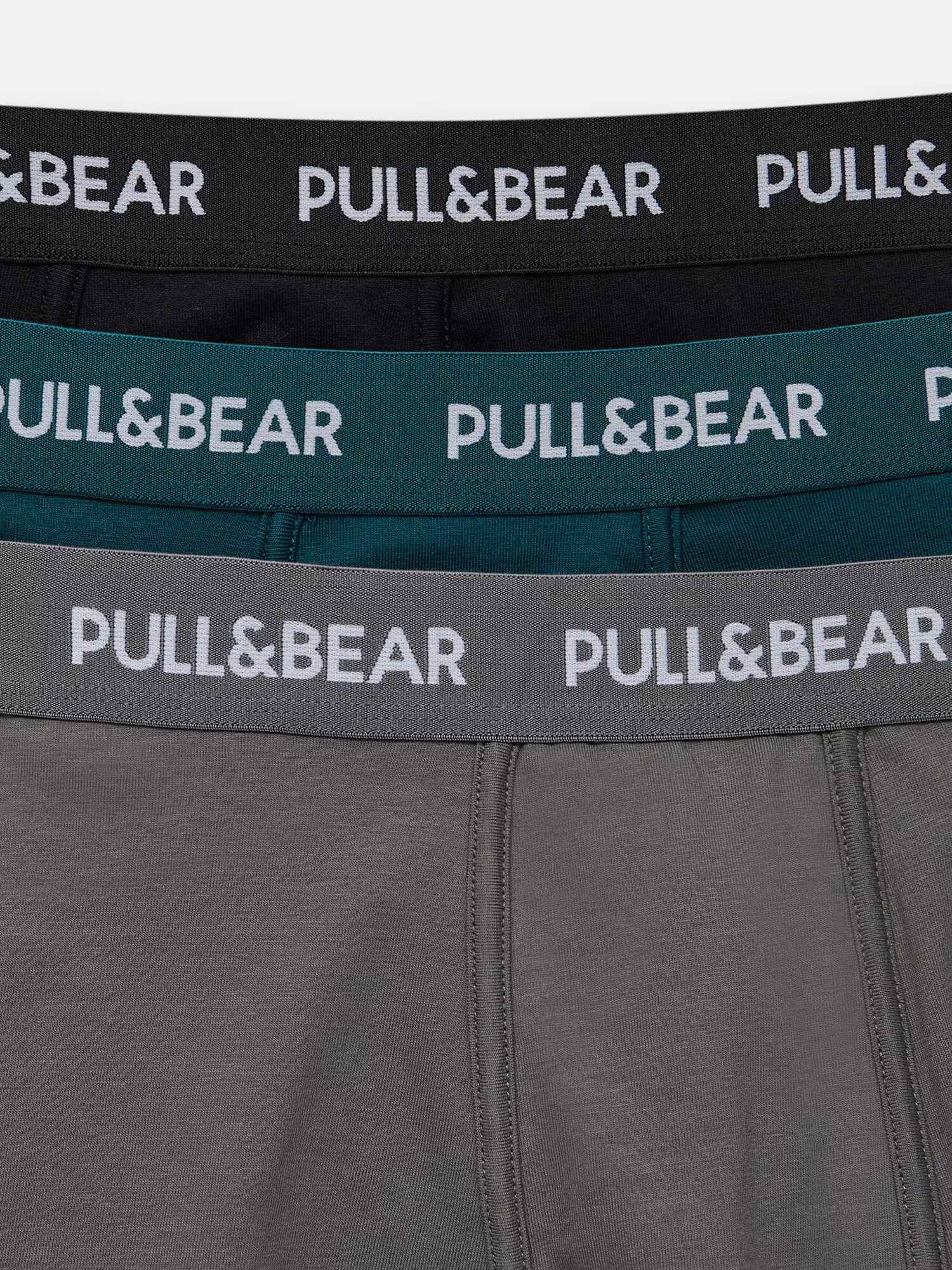 Pull&Bear Boxeri gri închis / verde smarald / negru / alb natural - Pled.ro