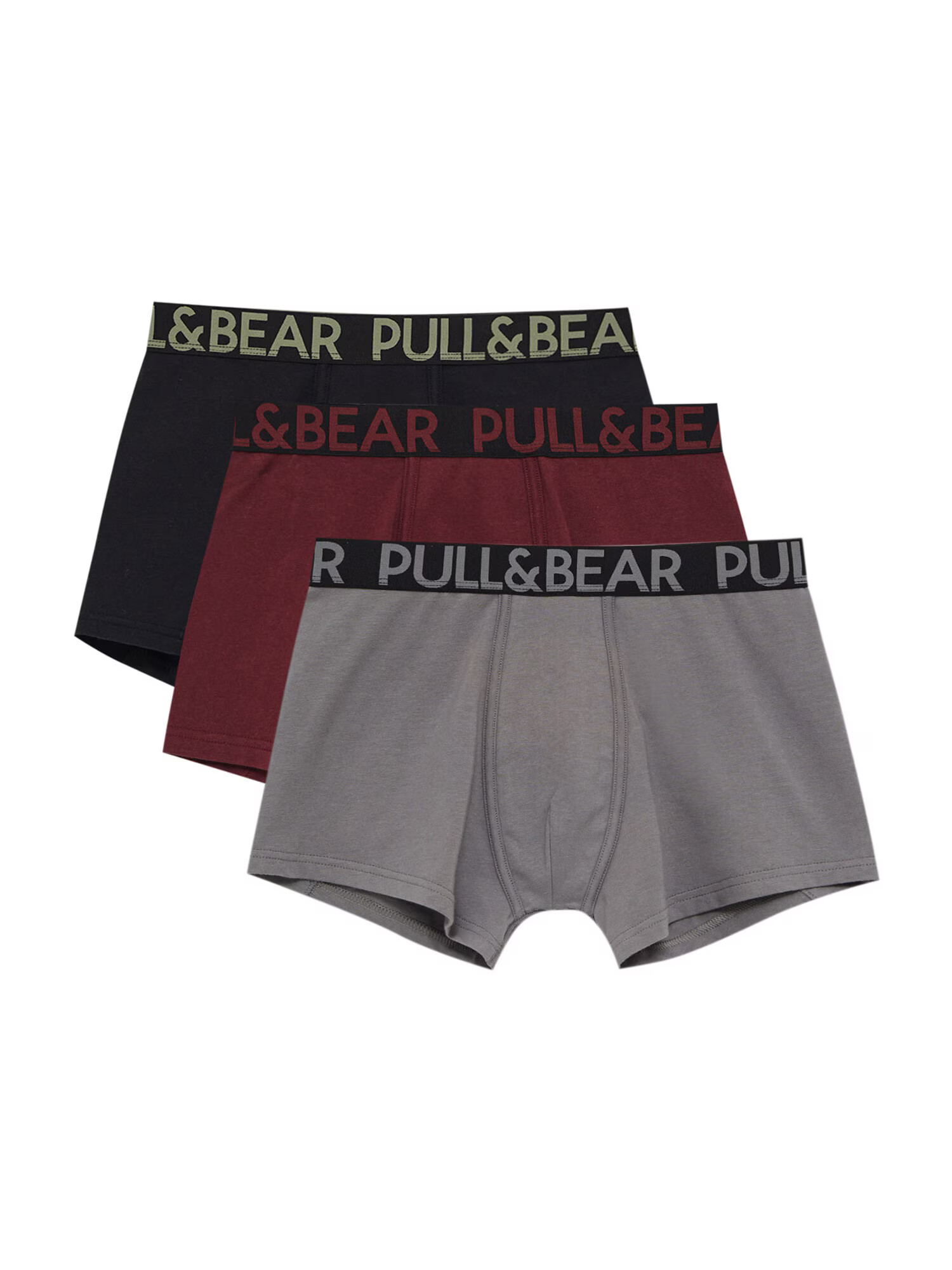 Pull&Bear Boxeri gri / roșu merlot / negru - Pled.ro