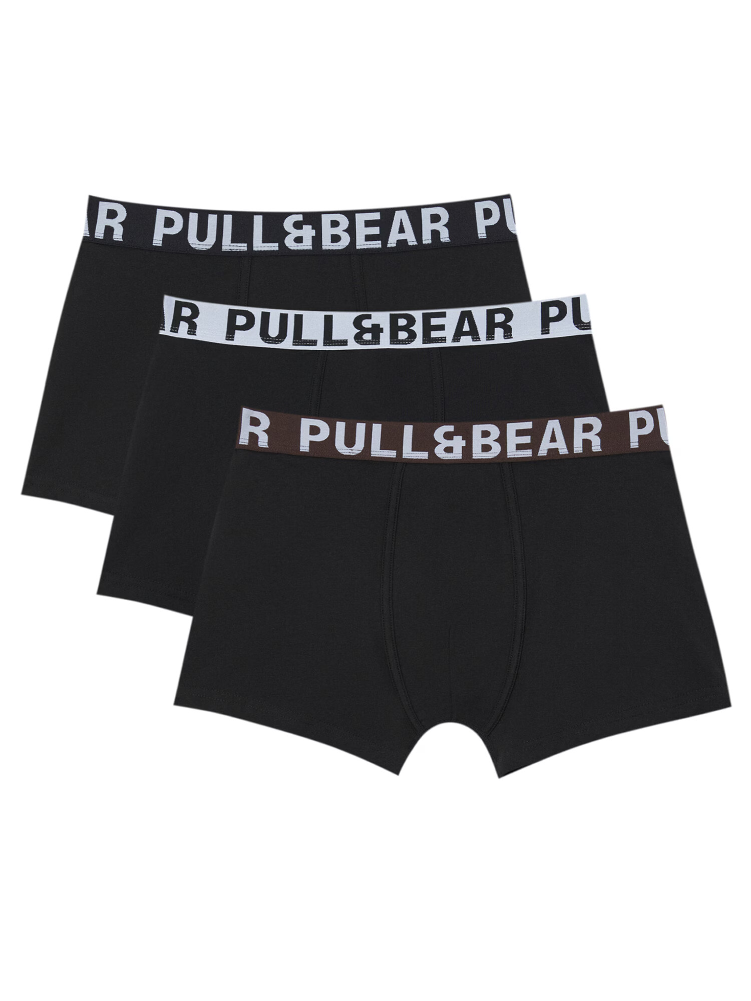 Pull&Bear Boxeri maro / gri deschis / negru - Pled.ro