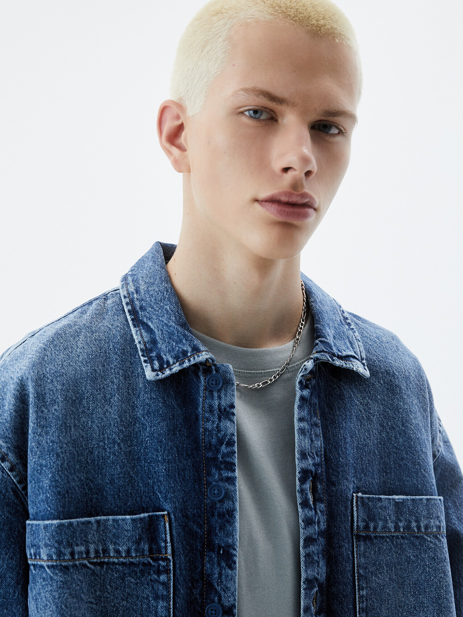 Pull&Bear Cămașă albastru denim - Pled.ro