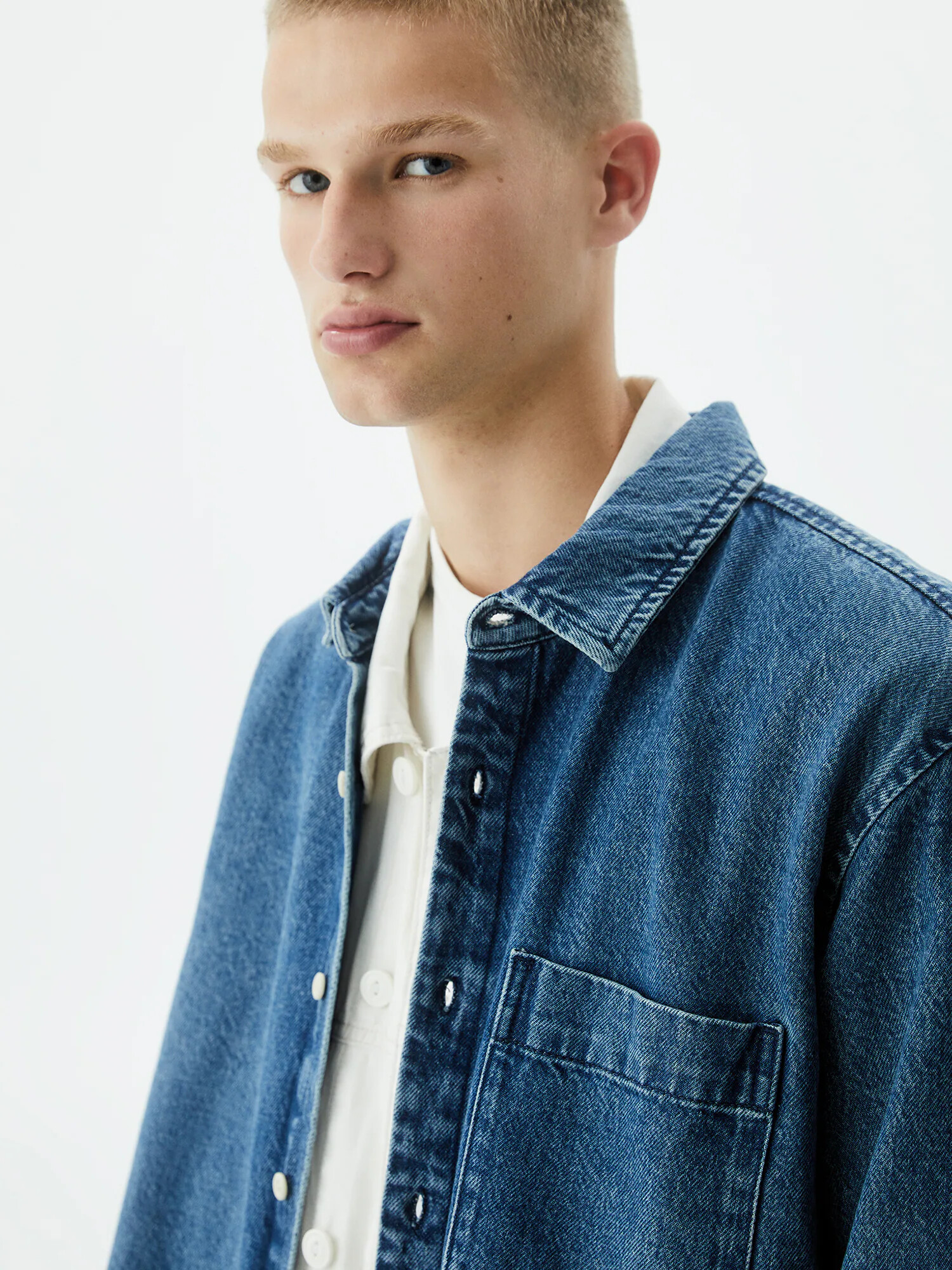 Pull&Bear Cămașă albastru denim - Pled.ro