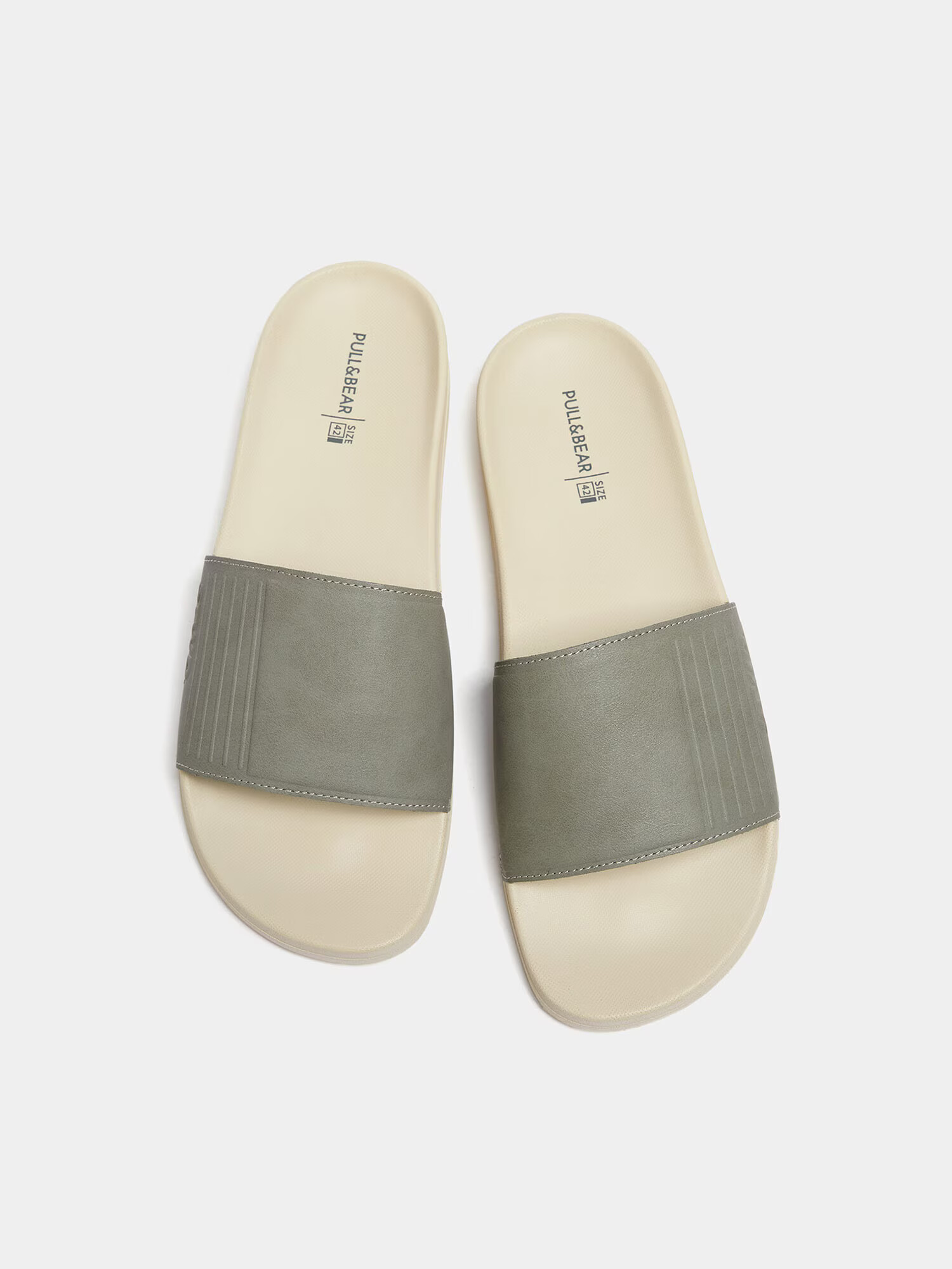 Pull&Bear Flip-flops kaki - Pled.ro