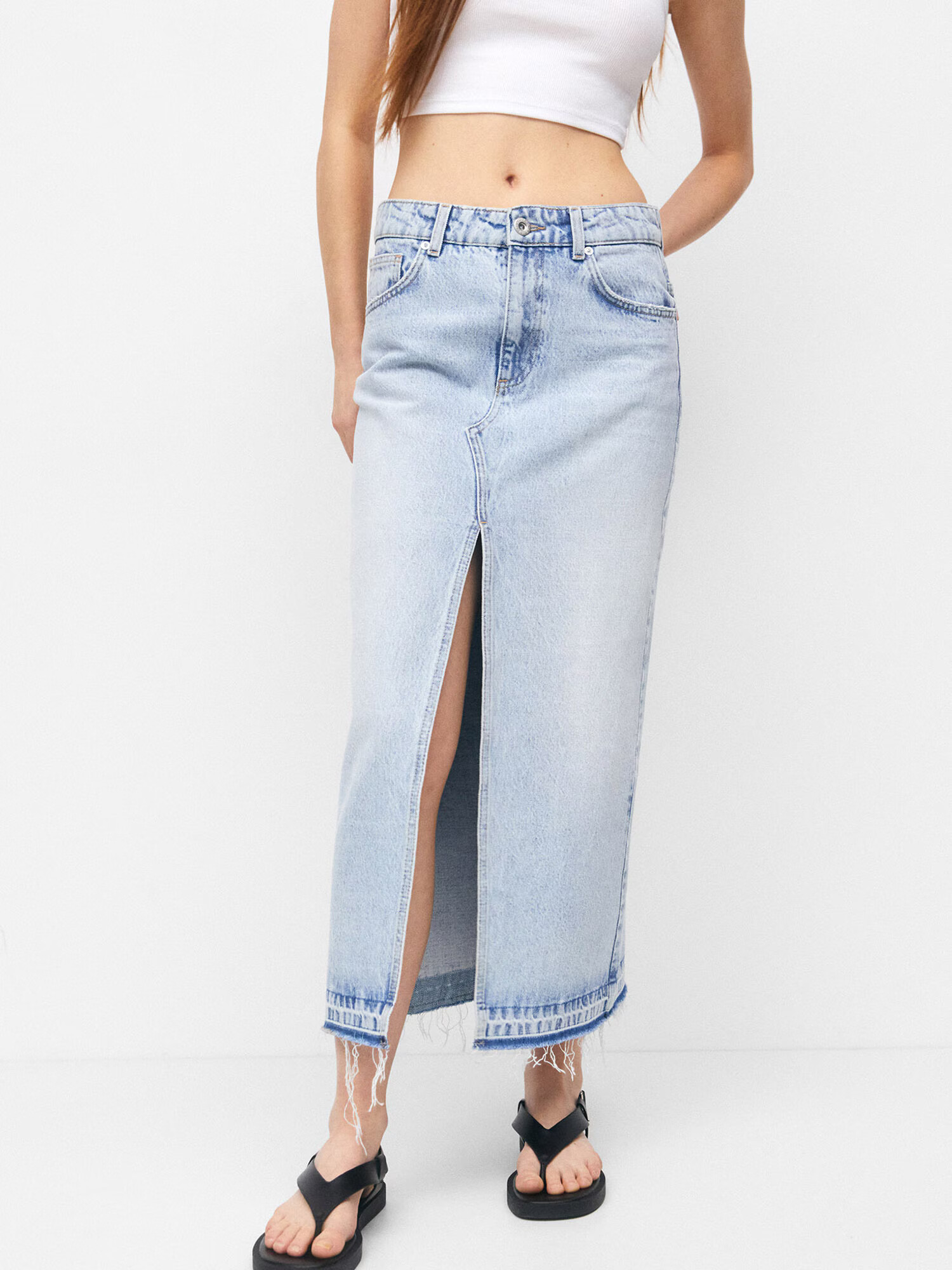 Pull&Bear Fustă albastru denim - Pled.ro