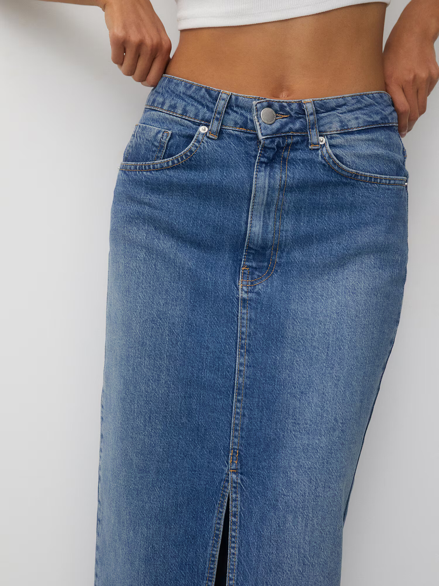 Pull&Bear Fustă albastru denim - Pled.ro