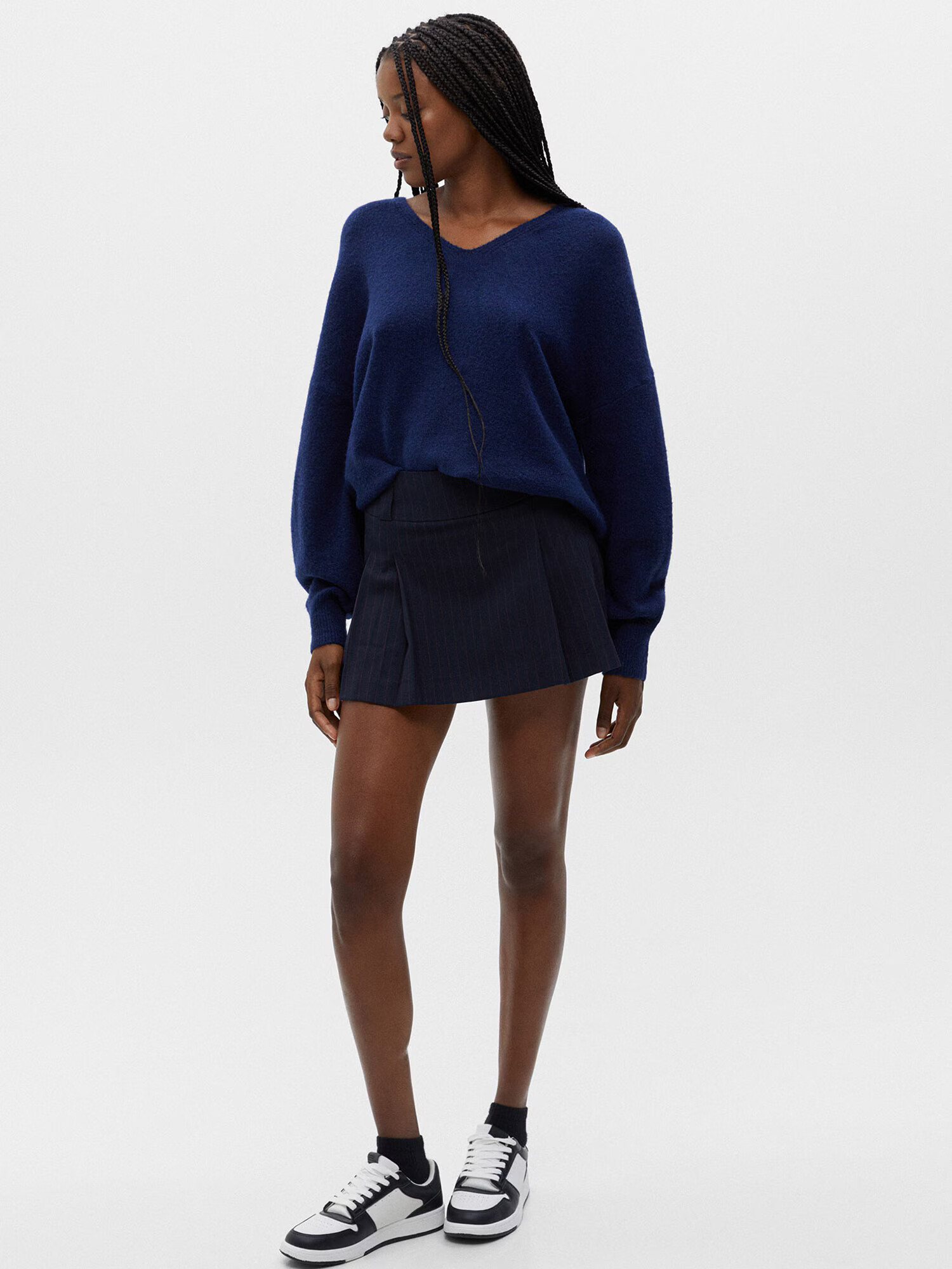 Pull&Bear Fustă bleumarin / maro - Pled.ro