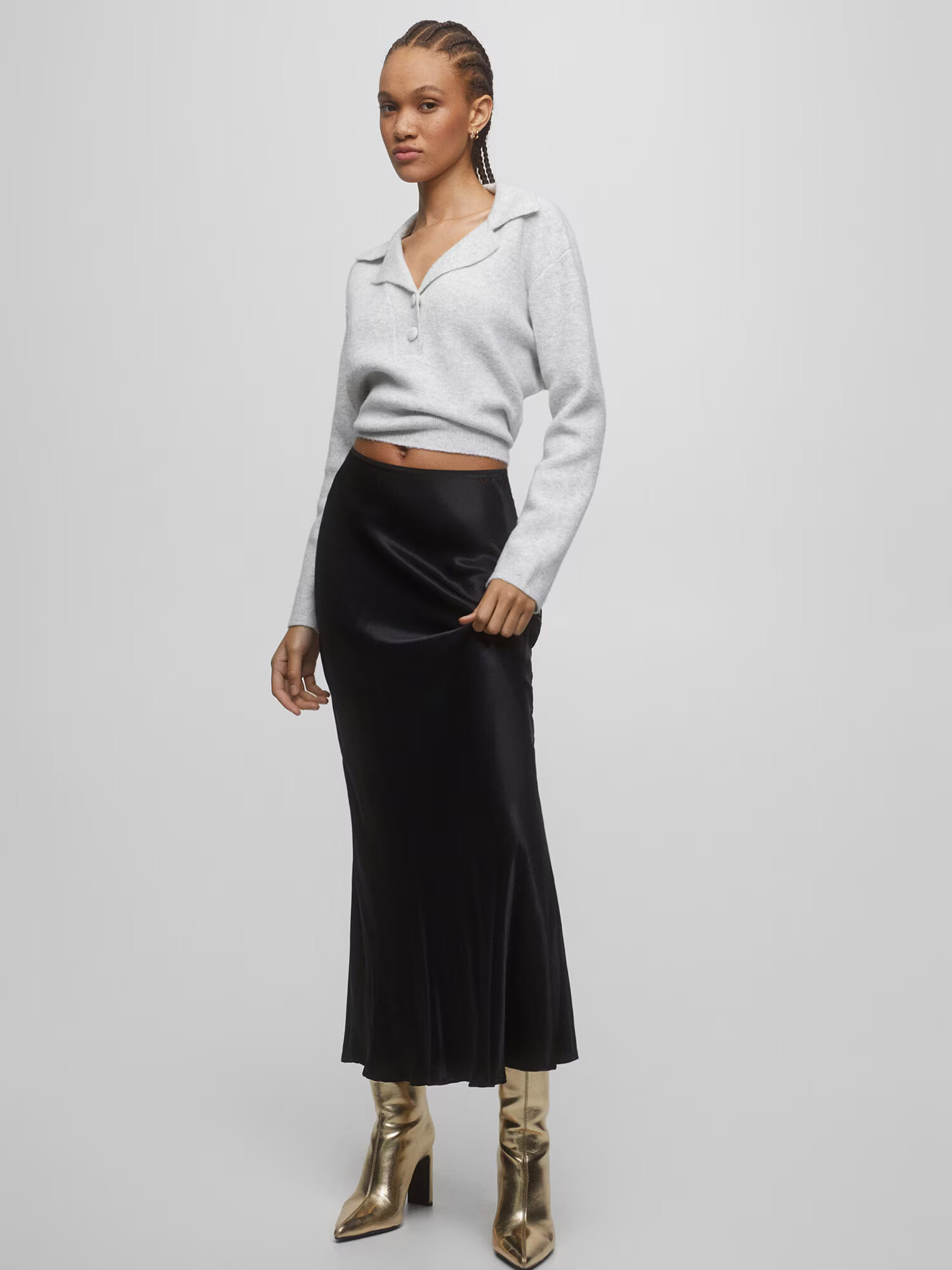 Pull&Bear Fustă negru - Pled.ro