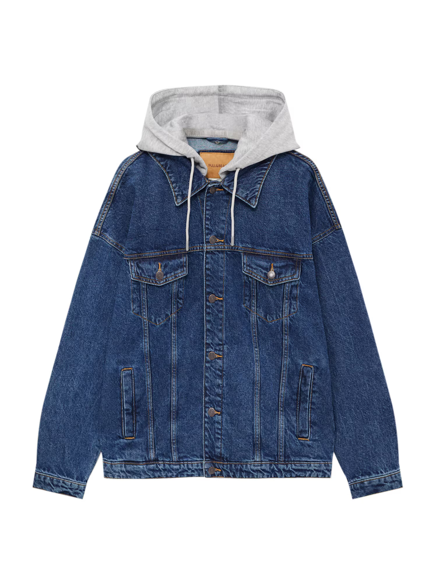 Pull&Bear Geacă de primăvară-toamnă albastru denim - Pled.ro