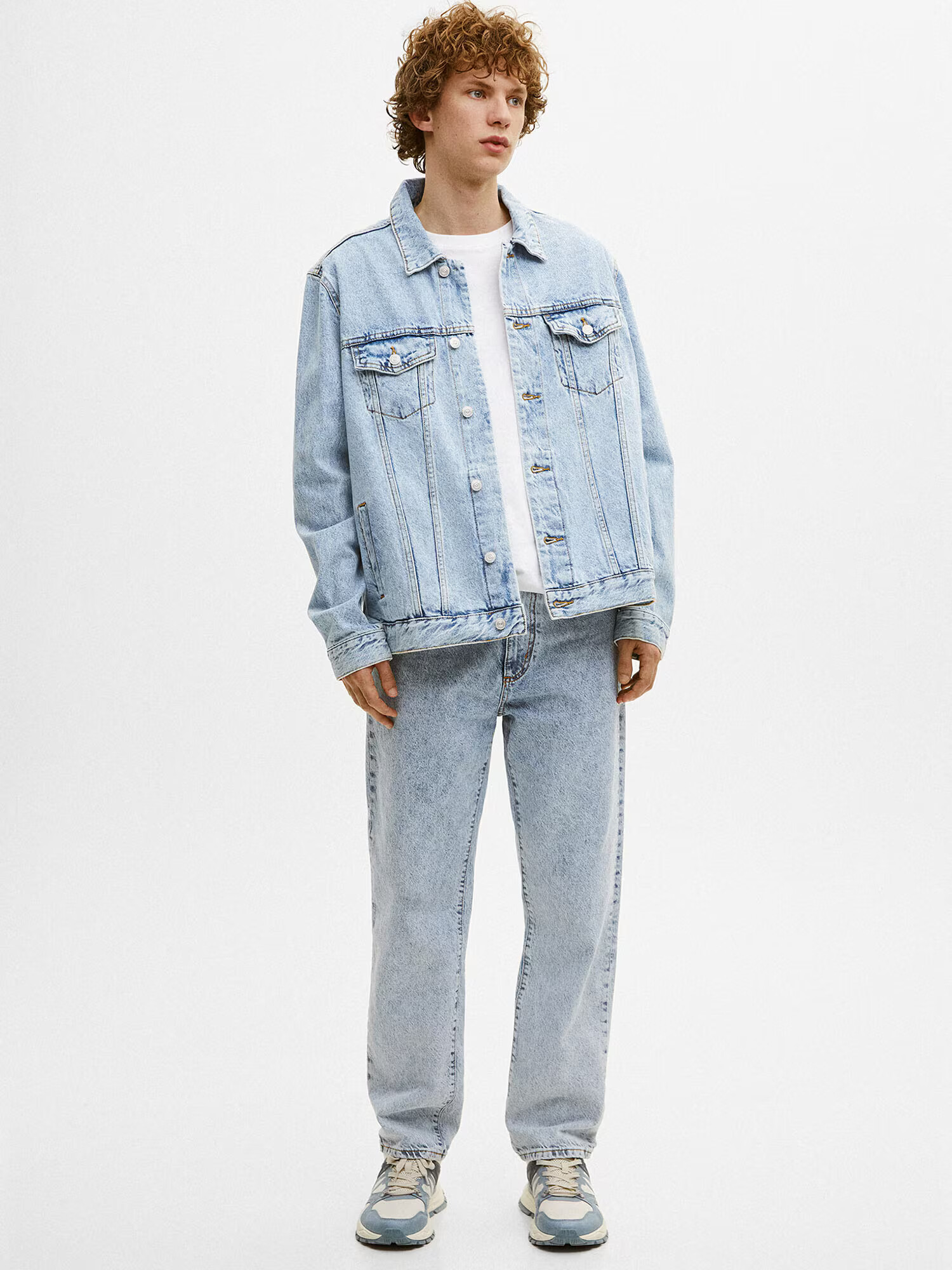 Pull&Bear Geacă de primăvară-toamnă albastru denim - Pled.ro