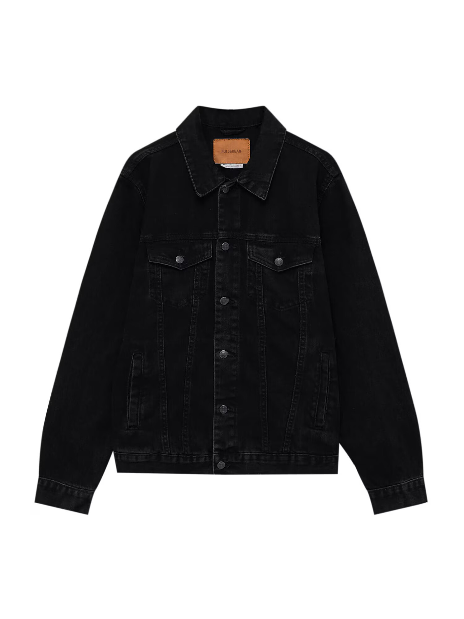 Pull&Bear Geacă de primăvară-toamnă negru denim - Pled.ro