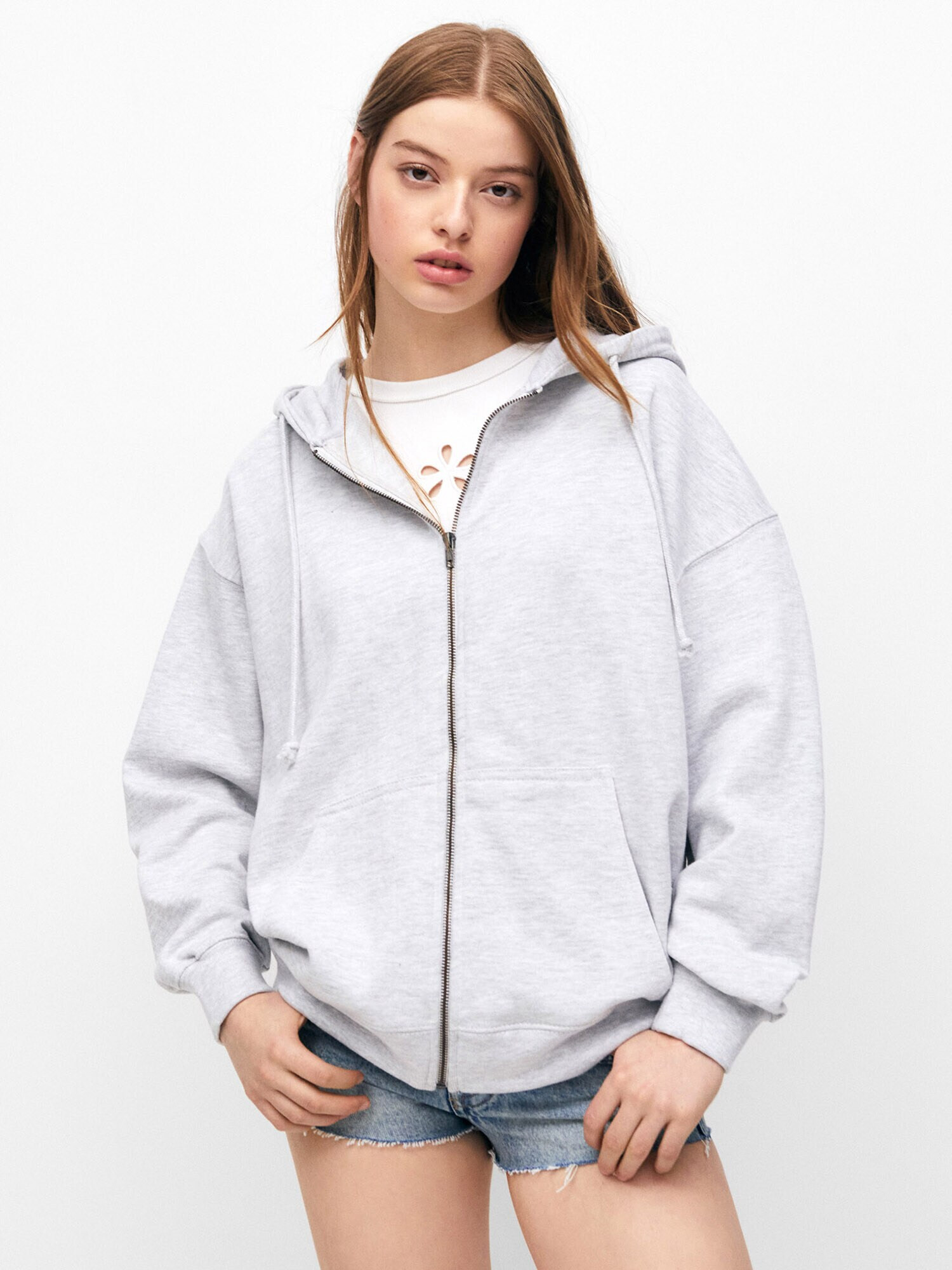 Pull&Bear Hanorac gri amestecat - Pled.ro