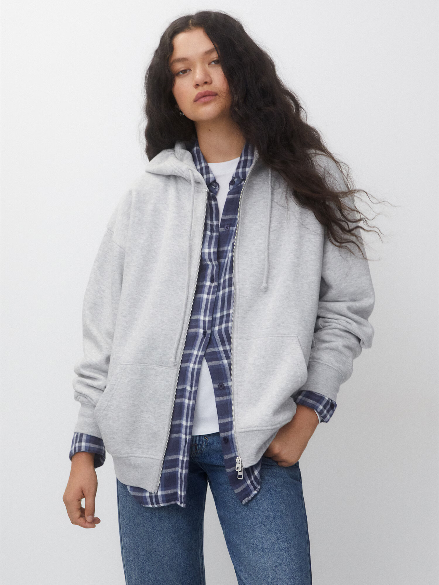 Pull&Bear Hanorac gri amestecat - Pled.ro