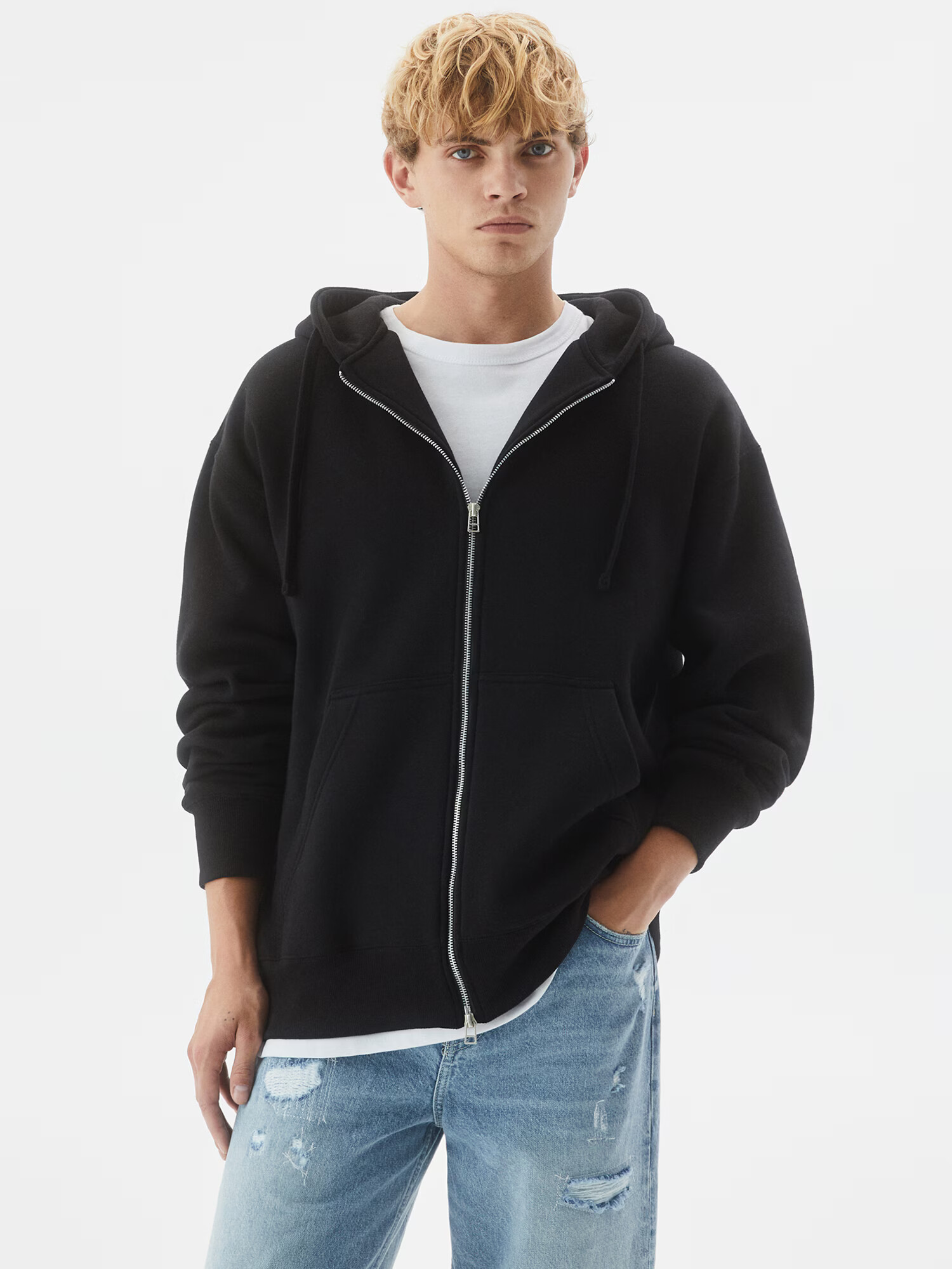 Pull&Bear Hanorac negru - Pled.ro