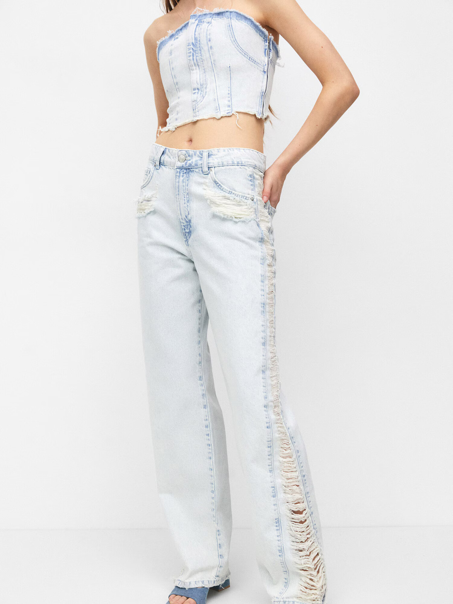 Pull&Bear Jeans albastru deschis - Pled.ro