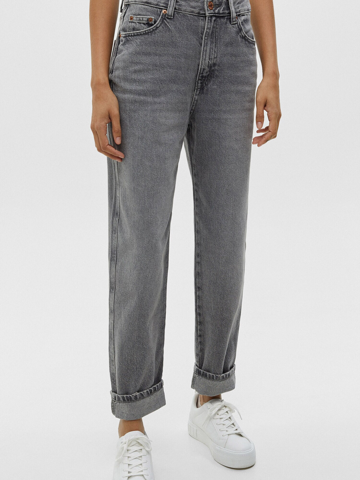 Pull&Bear Jeans gri denim - Pled.ro