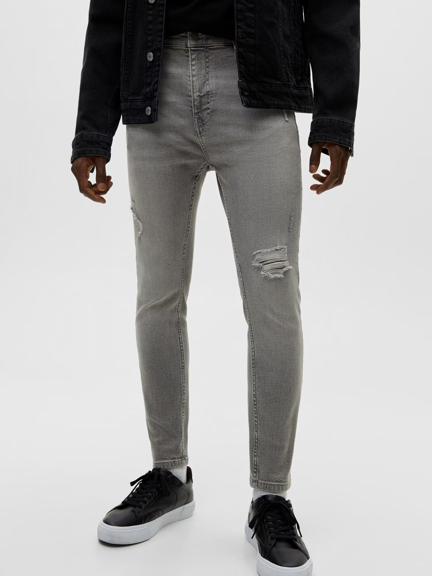 Pull&Bear Jeans gri denim - Pled.ro