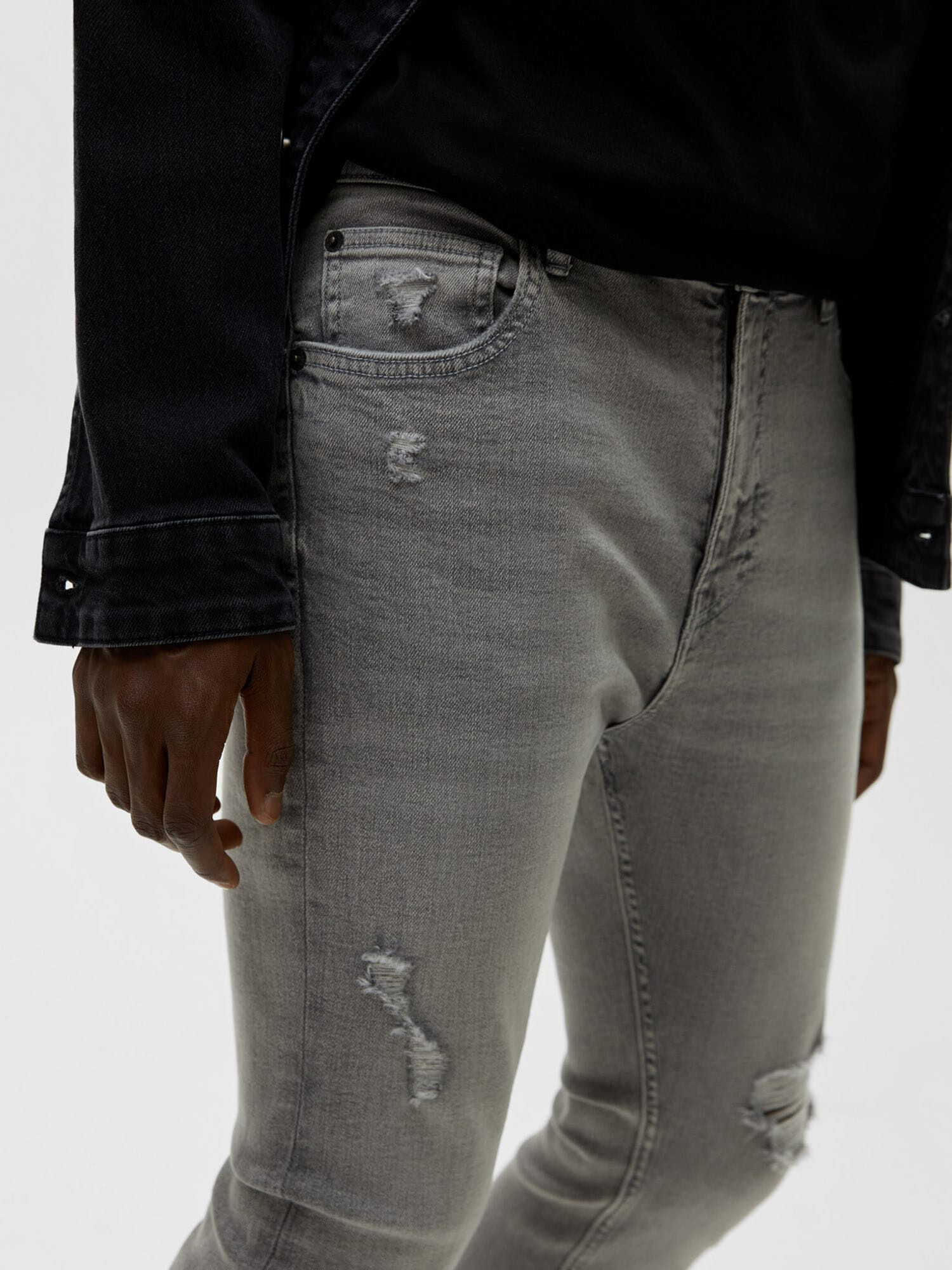 Pull&Bear Jeans gri denim - Pled.ro