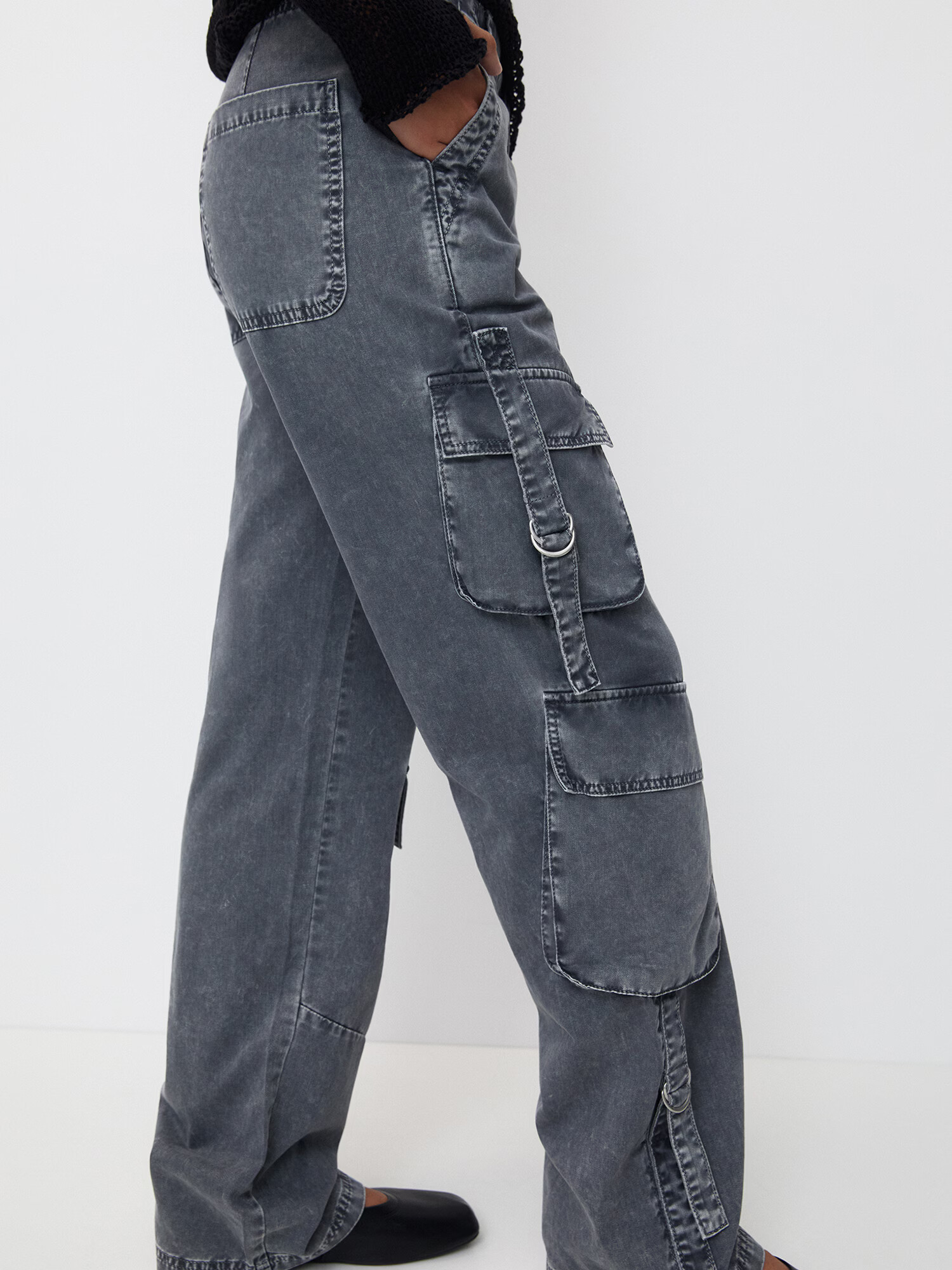 Pull&Bear Jeans gri denim - Pled.ro