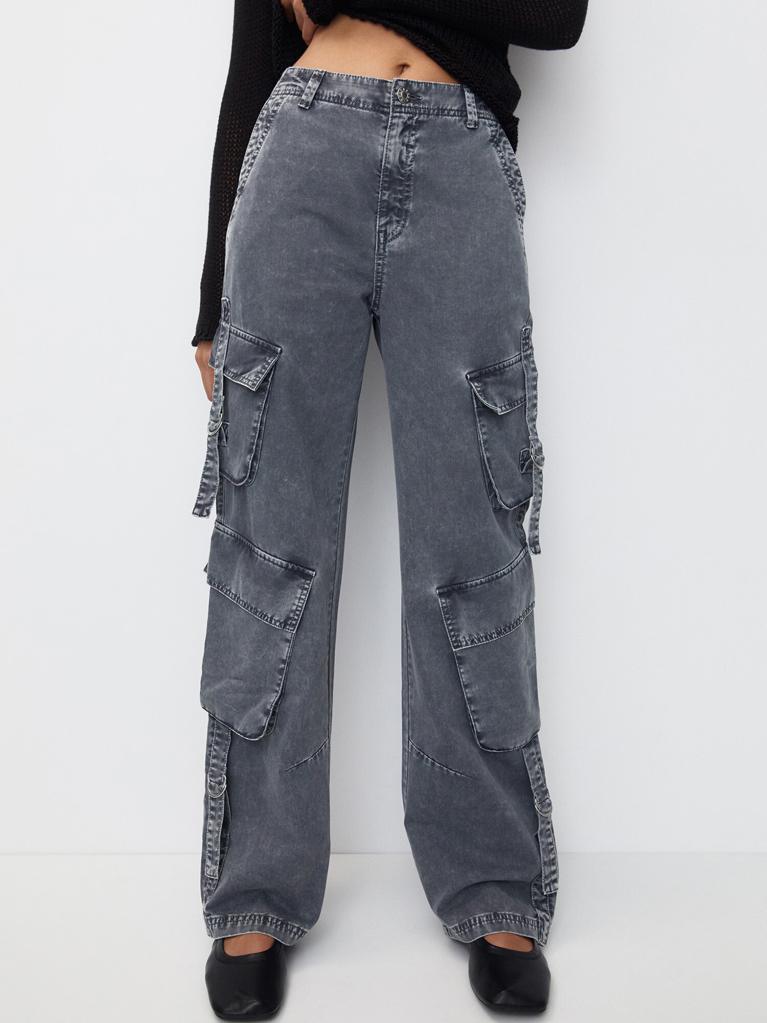 Pull&Bear Jeans gri denim - Pled.ro