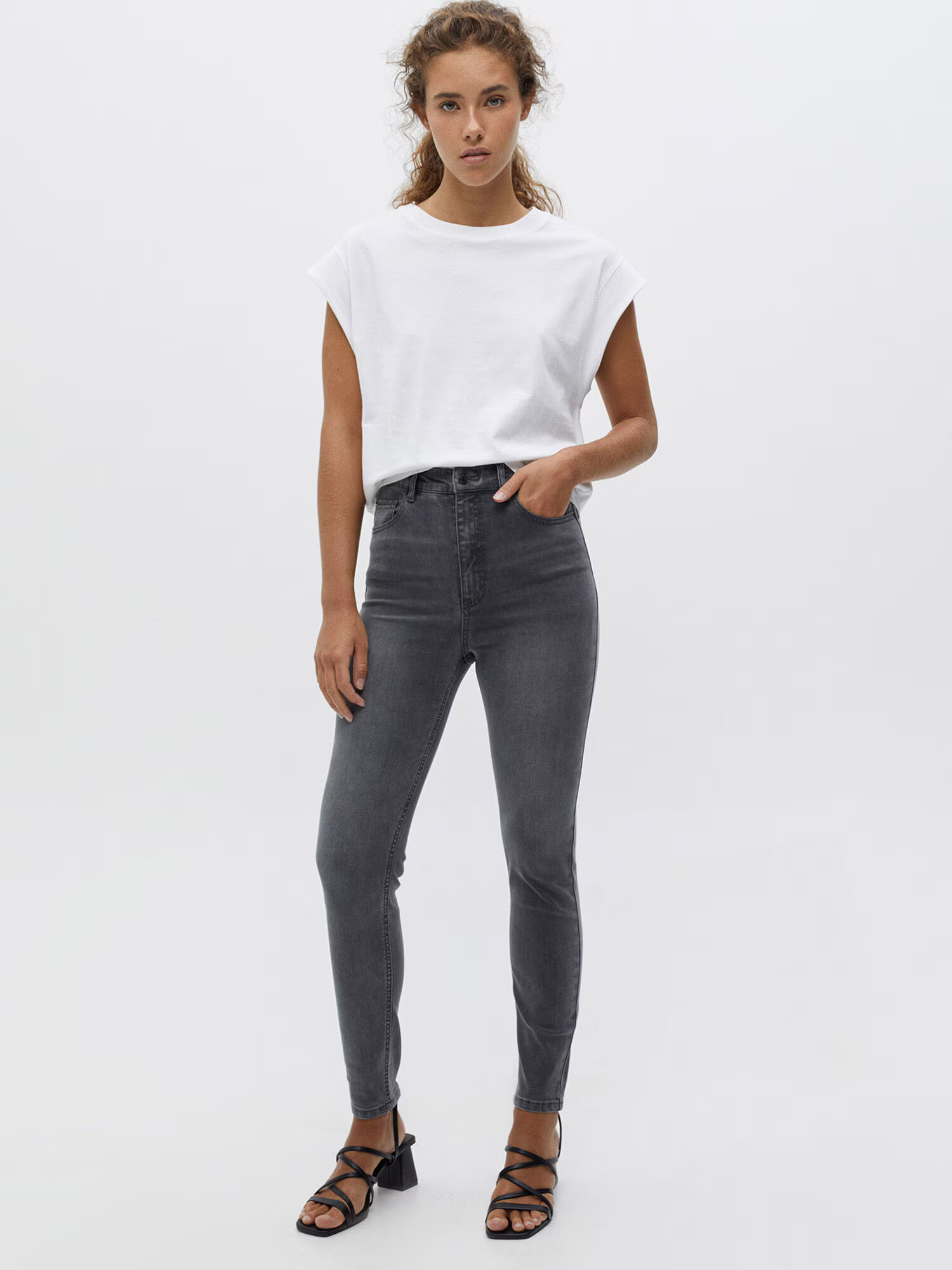 Pull&Bear Jeans gri denim - Pled.ro