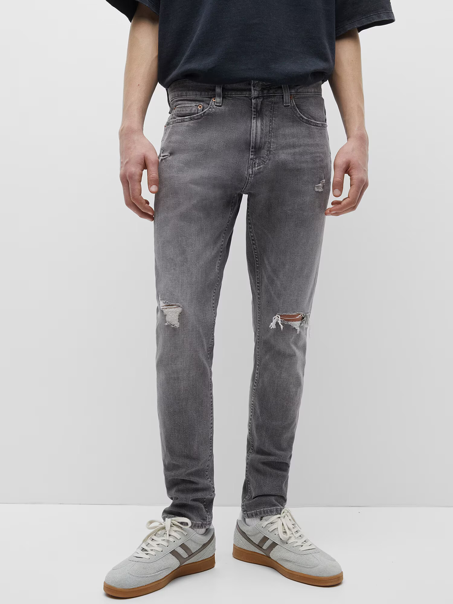 Pull&Bear Jeans gri închis - Pled.ro