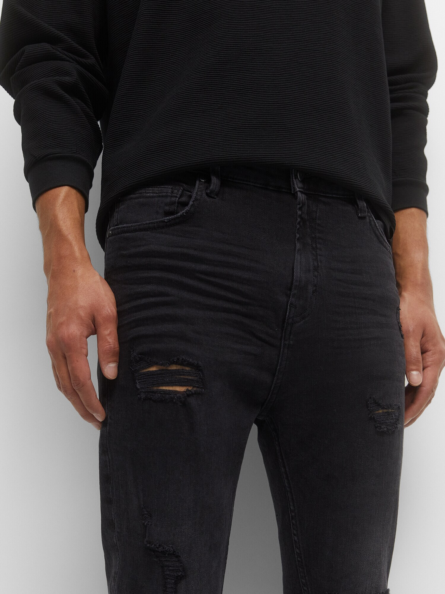 Pull&Bear Jeans negru denim - Pled.ro