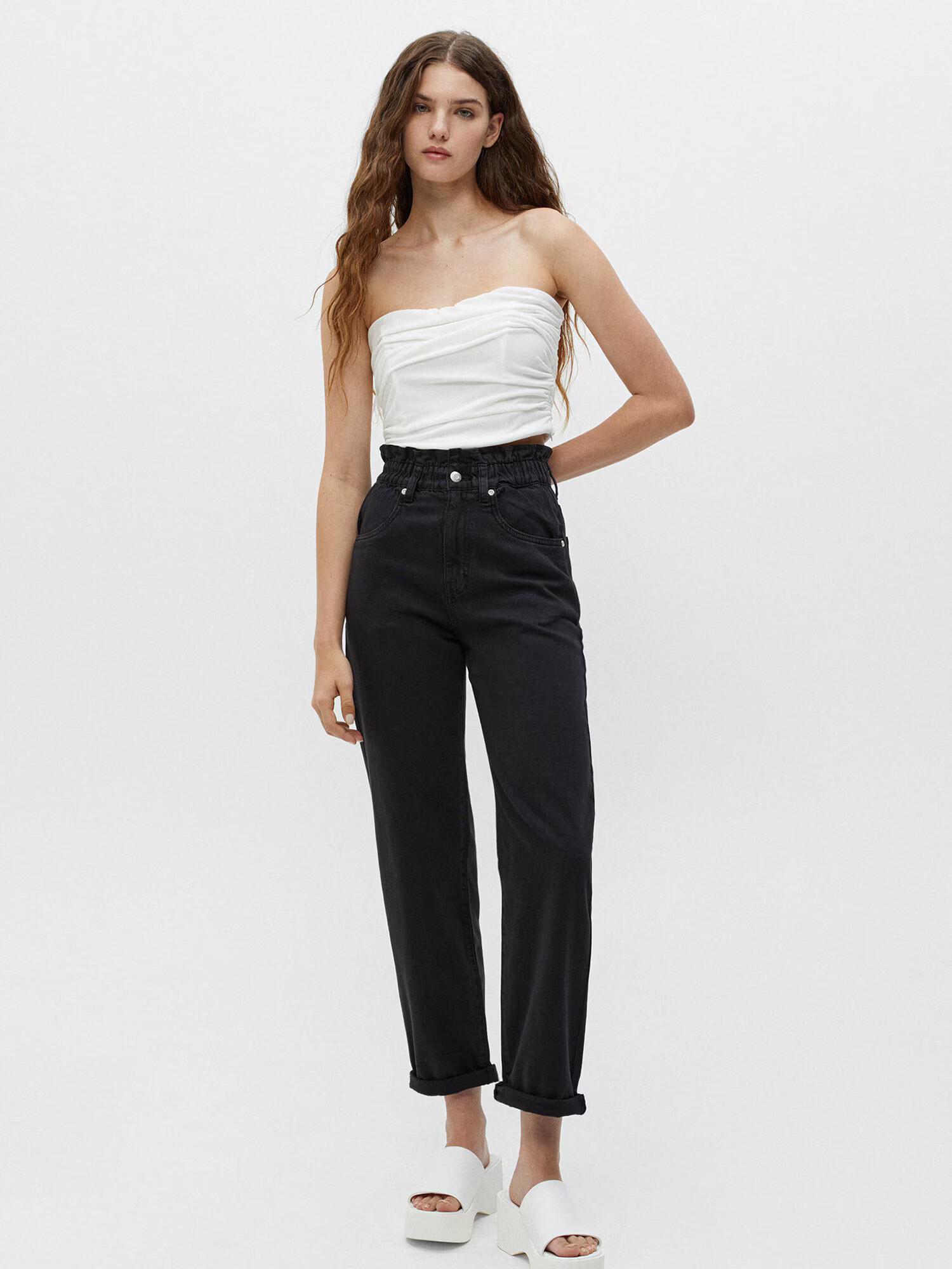 Pull&Bear Pantaloni negru denim - Pled.ro