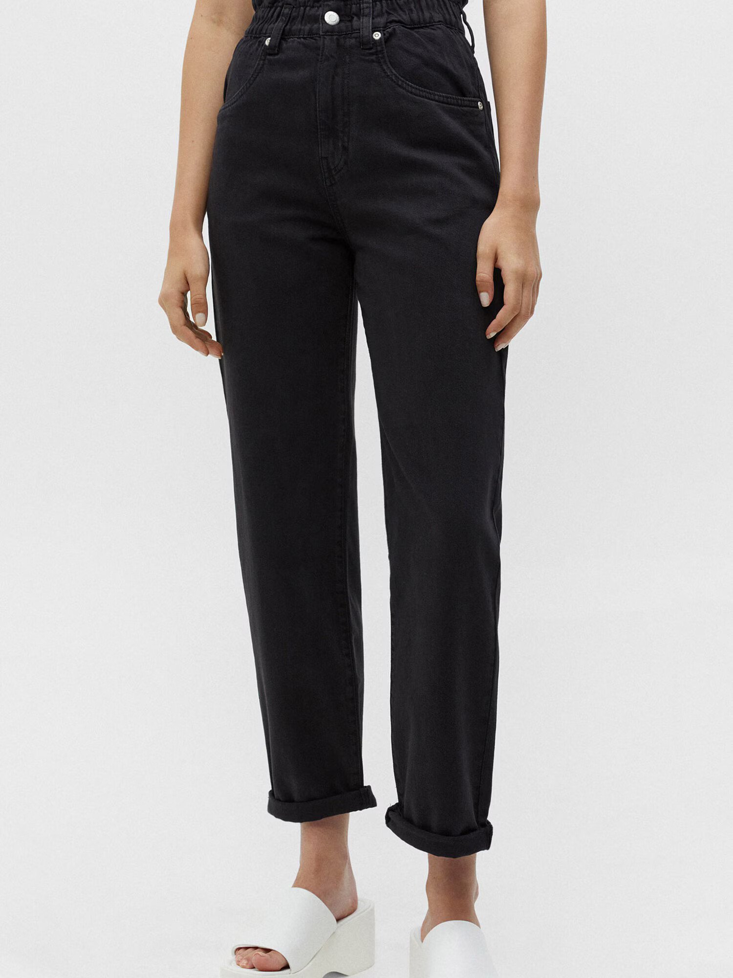 Pull&Bear Pantaloni negru denim - Pled.ro