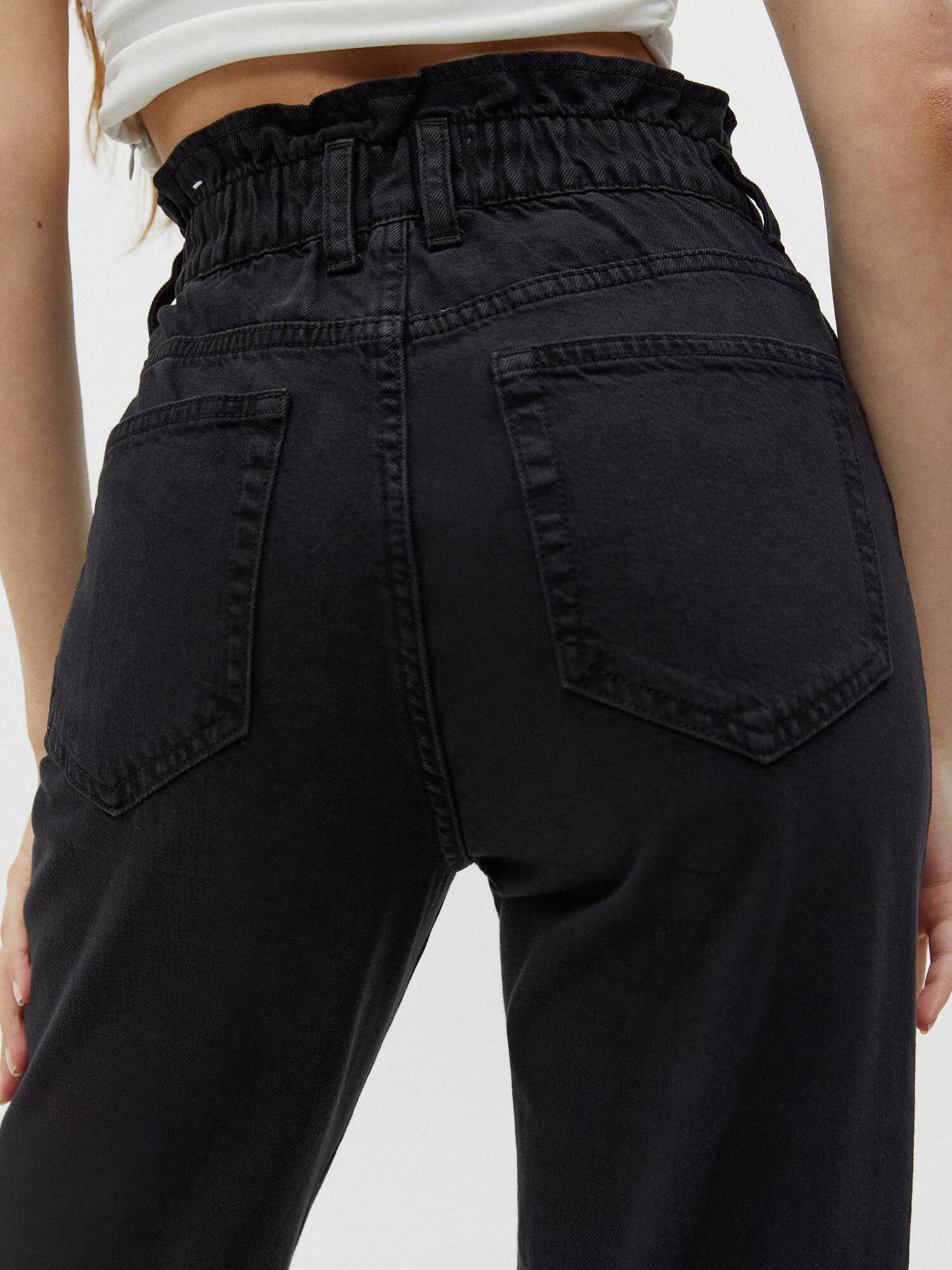 Pull&Bear Pantaloni negru denim - Pled.ro