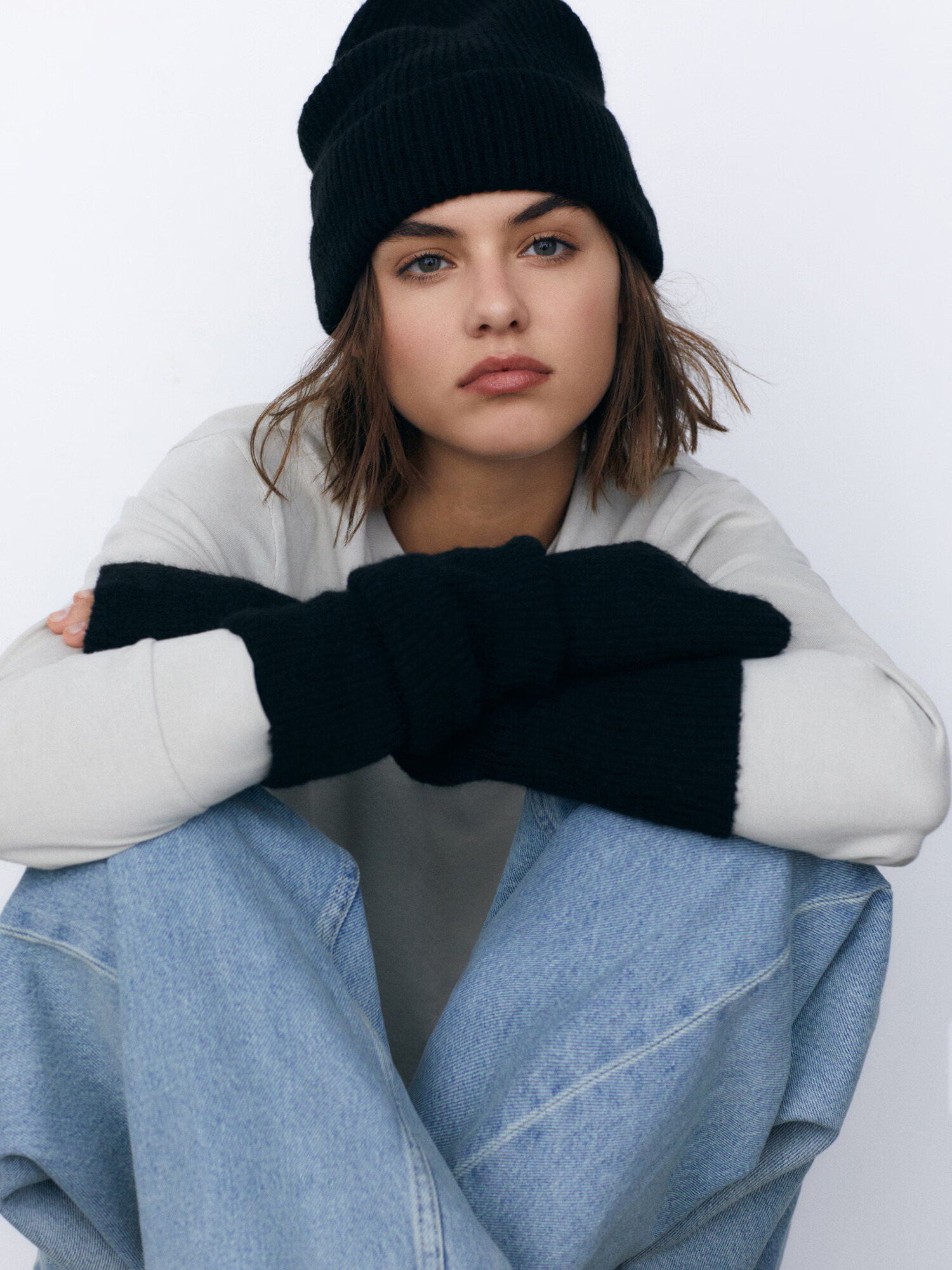 Pull&Bear Mănuși fără degete negru - Pled.ro