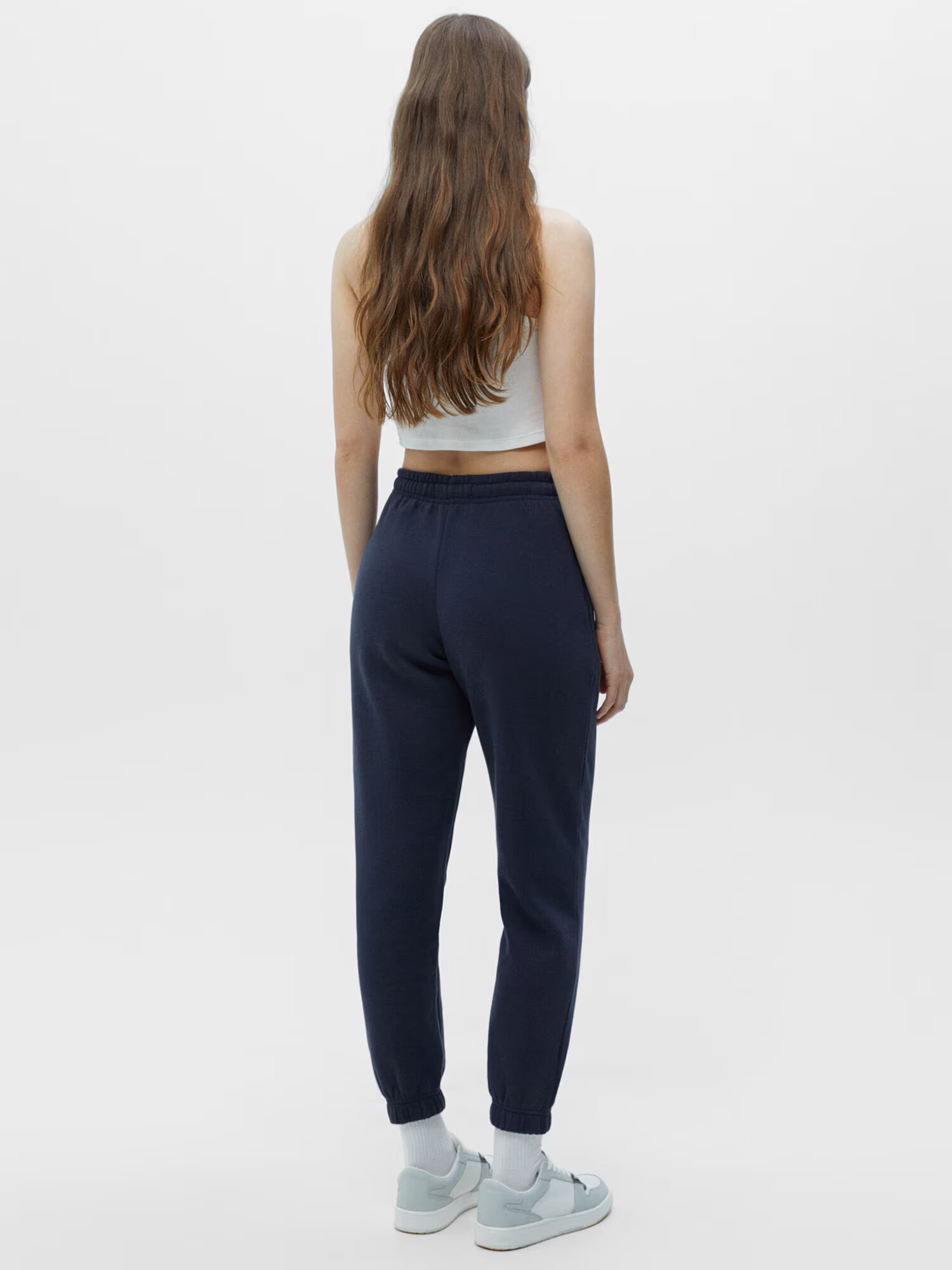 Pull&Bear Pantaloni albastru închis / alb - Pled.ro