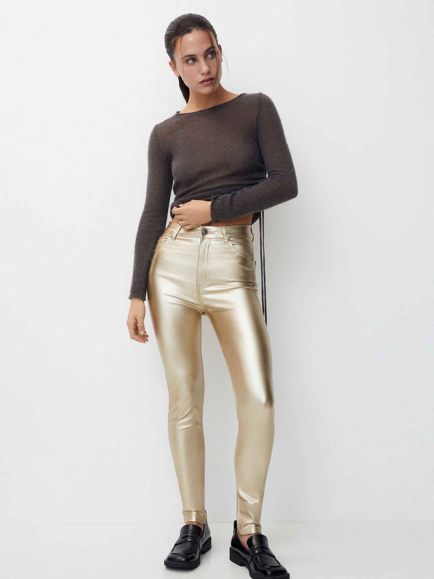 Pull&Bear Pantaloni auriu - Pled.ro