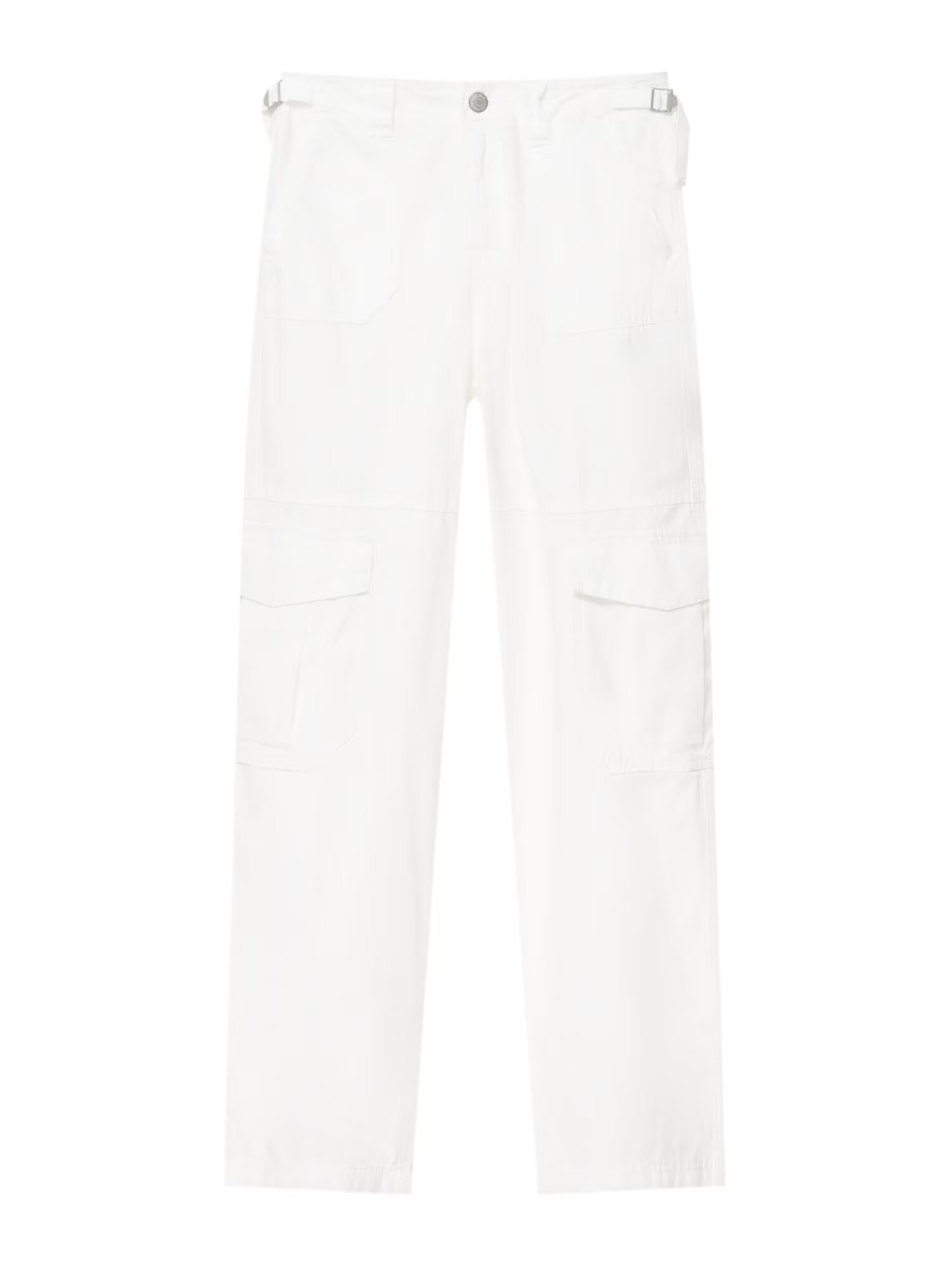 Pull&Bear Pantaloni cu buzunare alb - Pled.ro