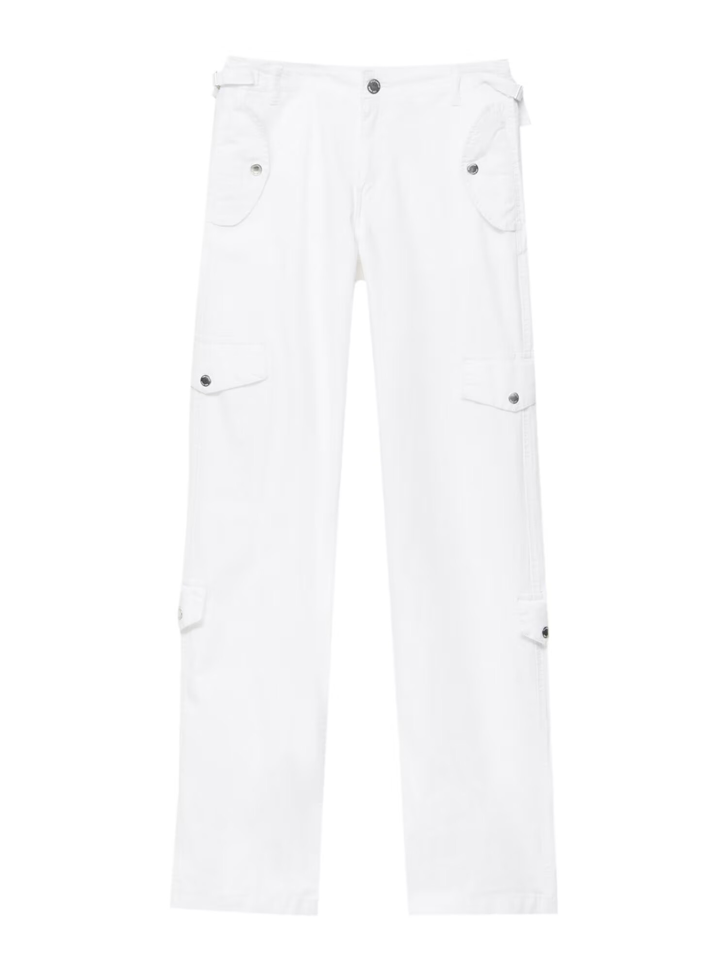 Pull&Bear Pantaloni cu buzunare alb - Pled.ro