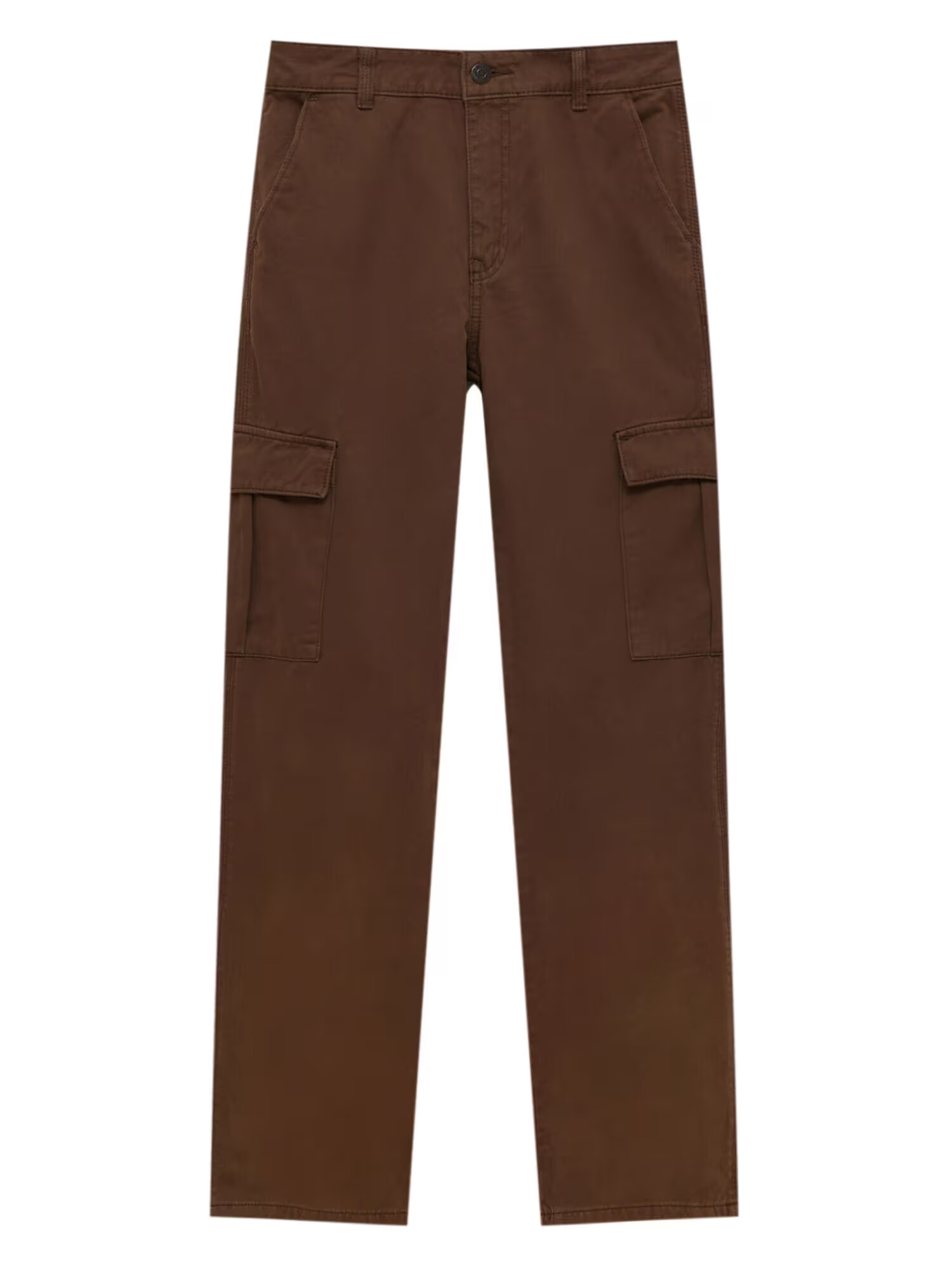 Pull&Bear Pantaloni cu buzunare castaniu - Pled.ro